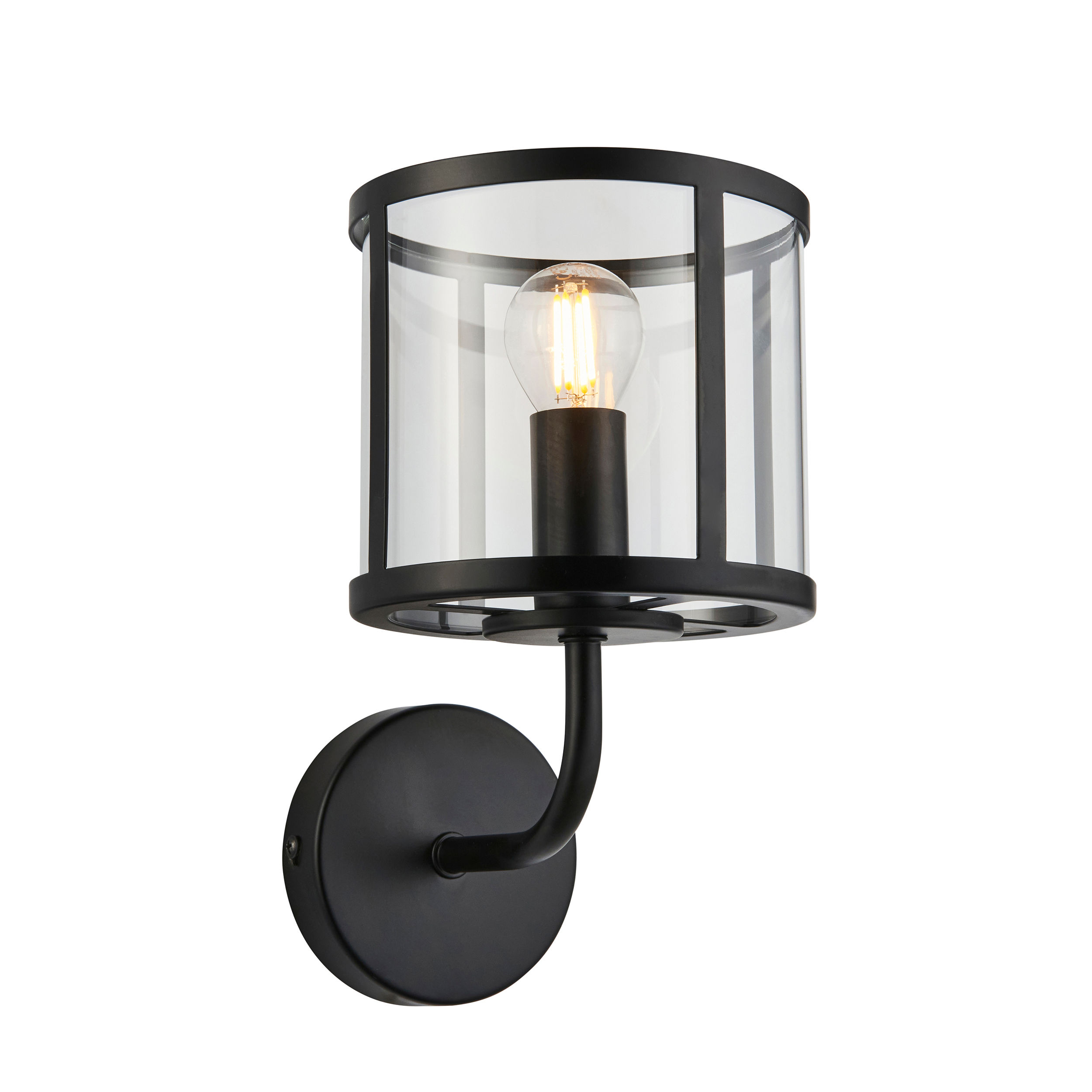 Tyson 1 Light Matt Black Single Wall Light
