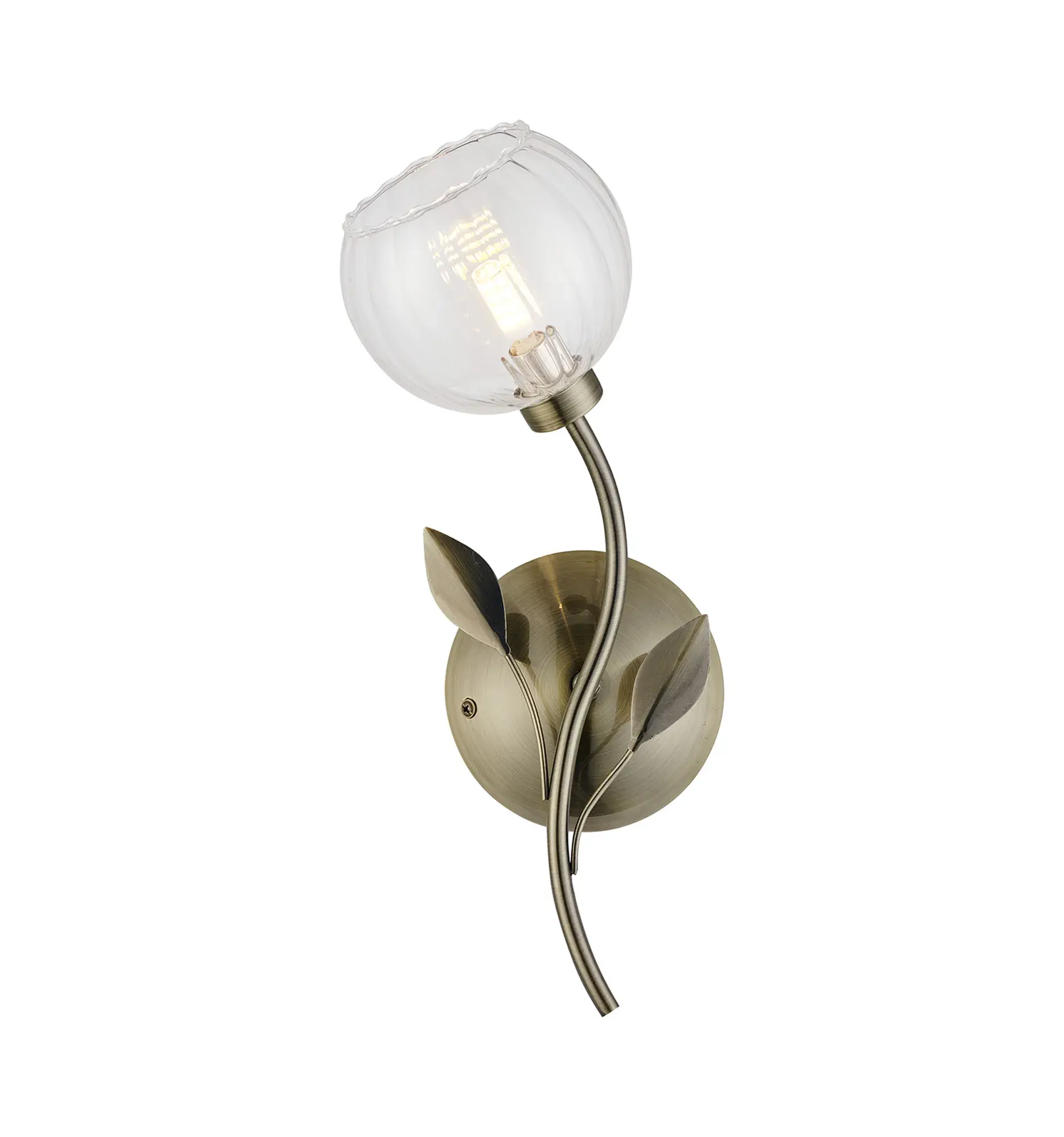 Hazel 1 Light Antique Brass Left Hand Wall Light