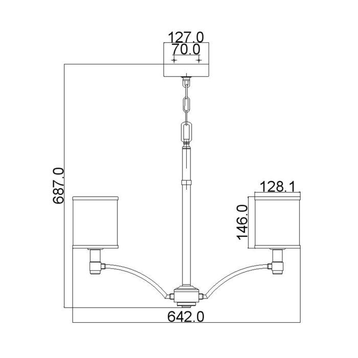 Thumbnail: Elstead Feiss Prospect Park Satin Nickel & Chrome 5 Light Chandelier