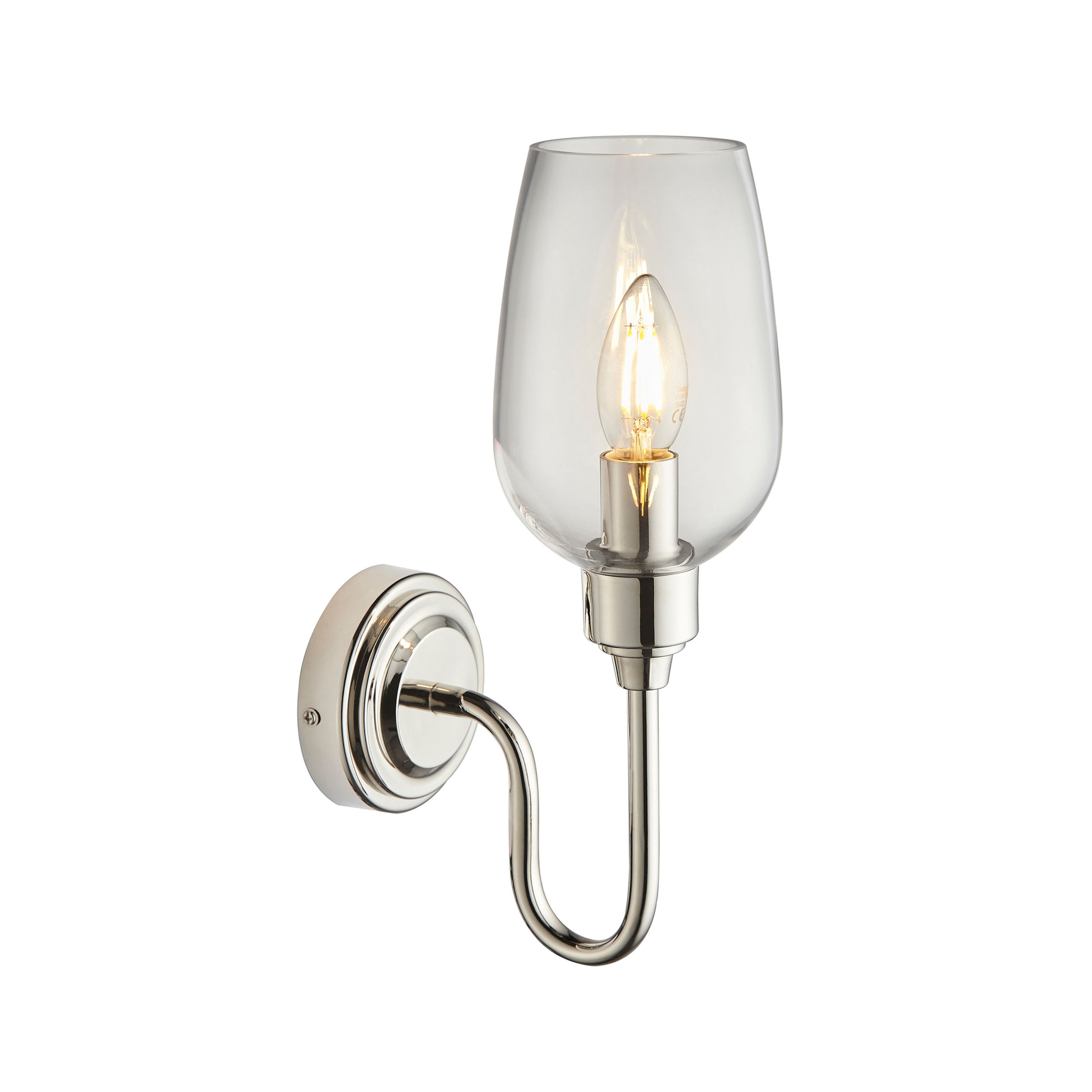 Ayana 1 Light Bright Nickel Single Wall Light