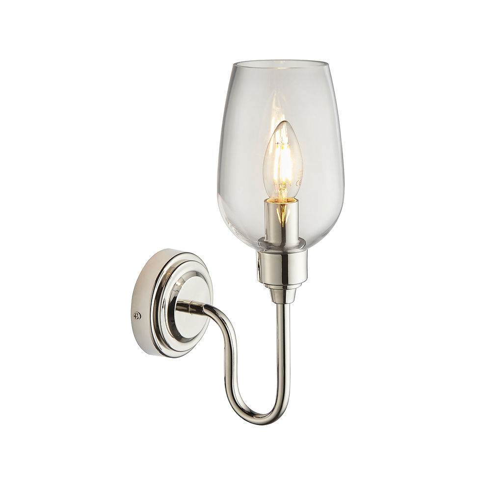 Thumbnail: Ayana 1 Light Bright Nickel Single Wall Light