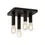 Thumbnail: Declan 4 Light Satin Black Square Semi-Flush Ceiling Light
