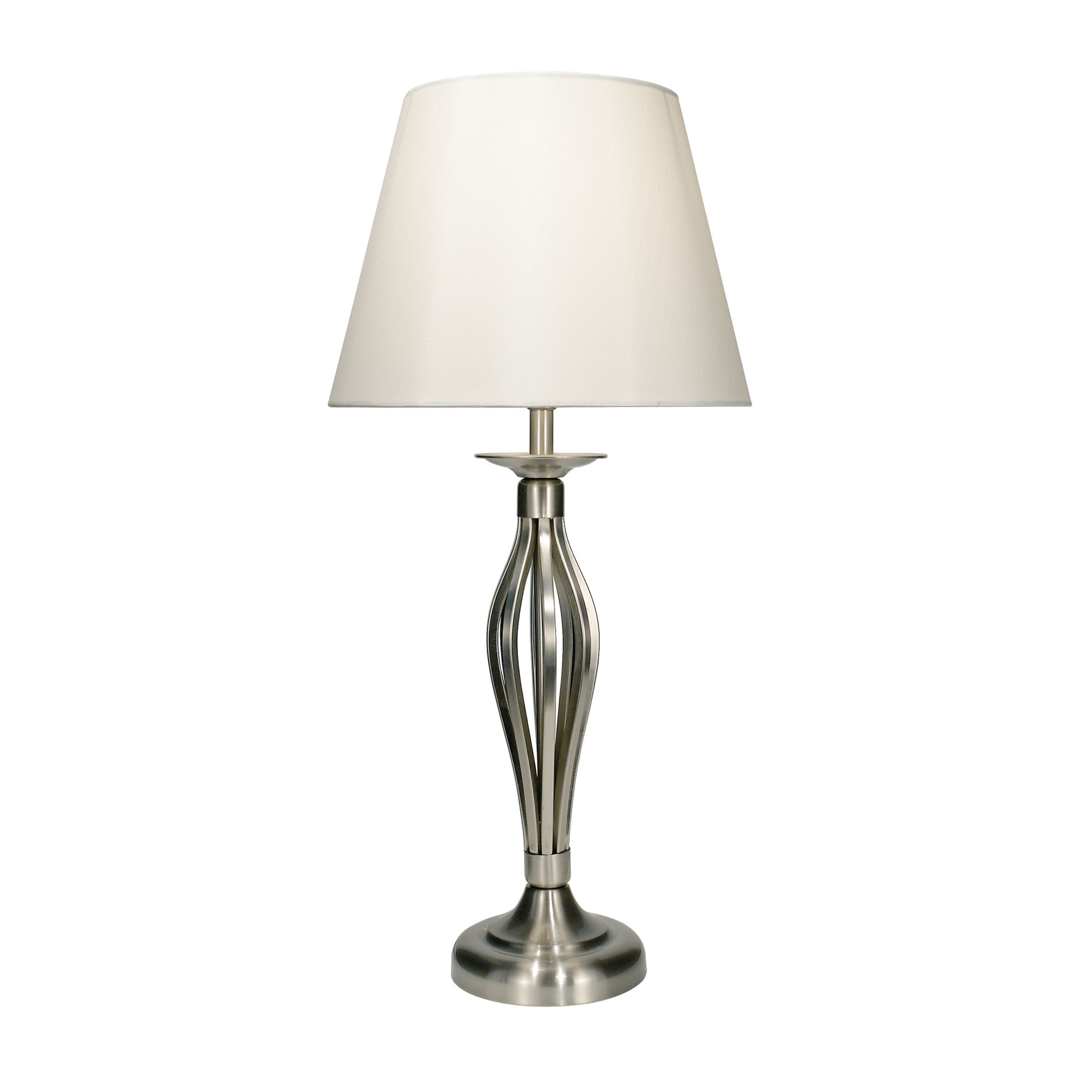 Bliss 1 Light Satin Chrome Table Lamp