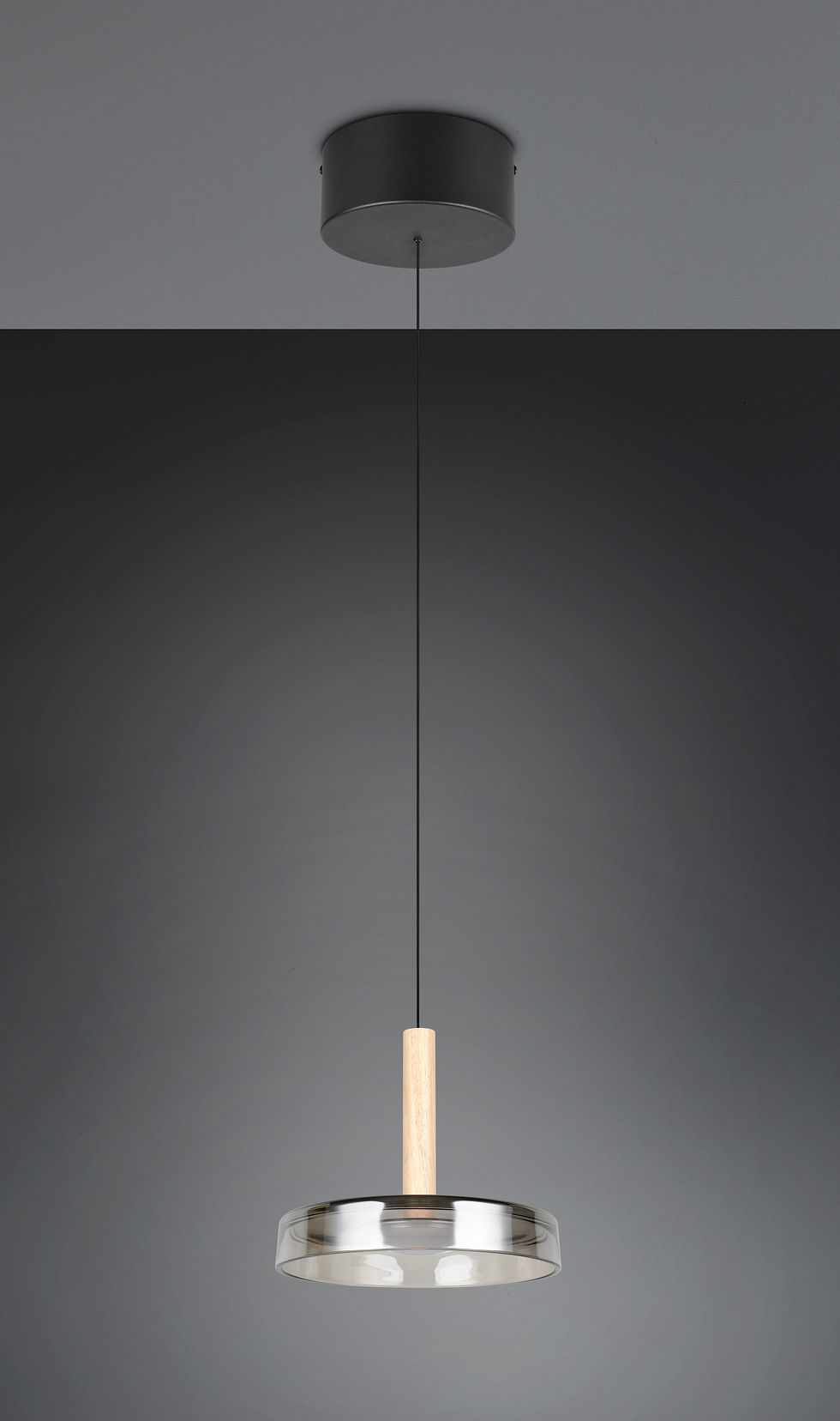 Thumbnail: Charlotte 1 Light Matt Black Single Pendant Light
