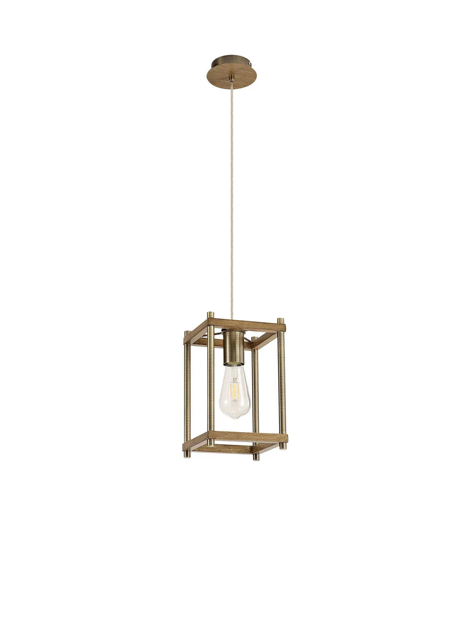 Vianna1 Light Antique Brass Pendant