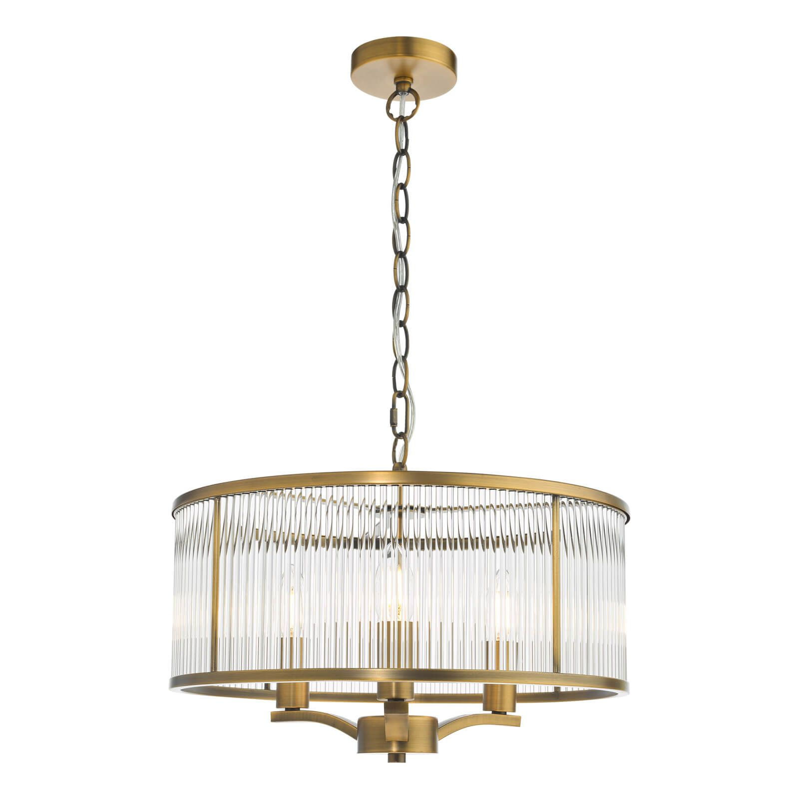 Eve 3 Light Antique Brass Multi-arm Pendant