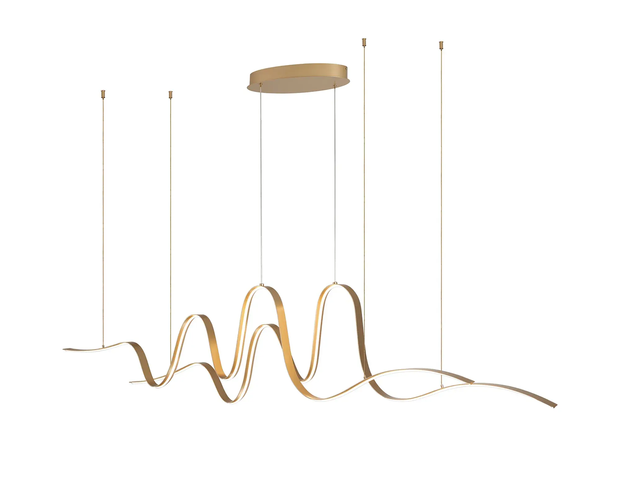 Liza Gold Large Wave Linear Bar Pendant