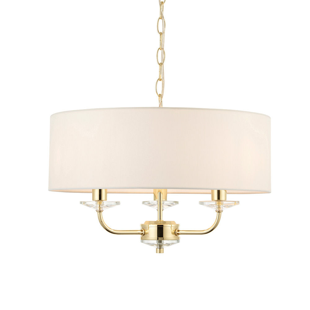 Nixen 3 Light Polished Brass Pendant