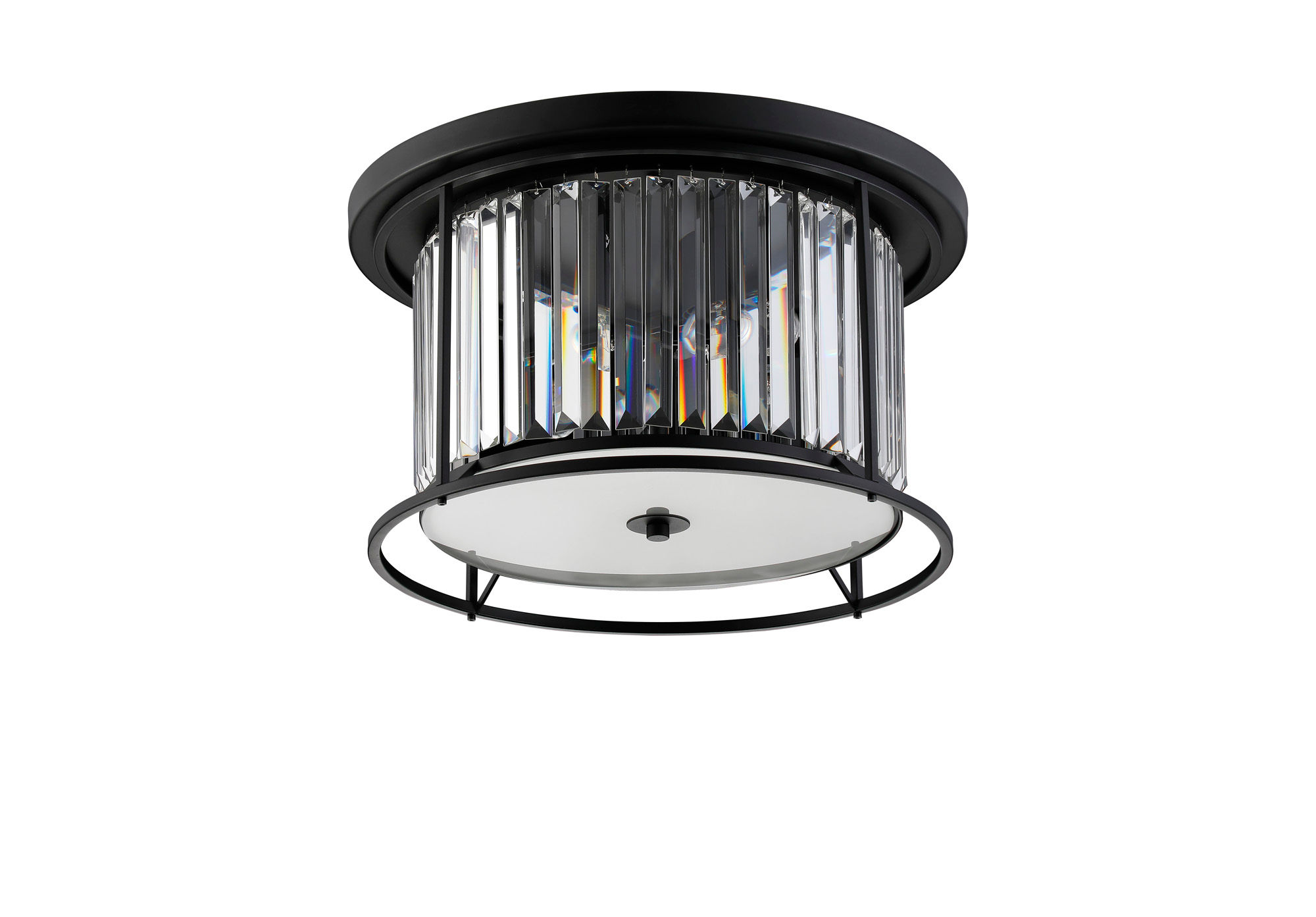 Monica 4 Light Satin Black Flush Ceiling Light