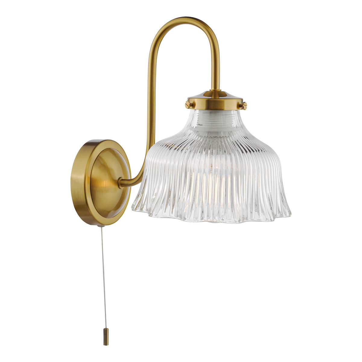 Merlin 1 Light Natural Brass Wall Light