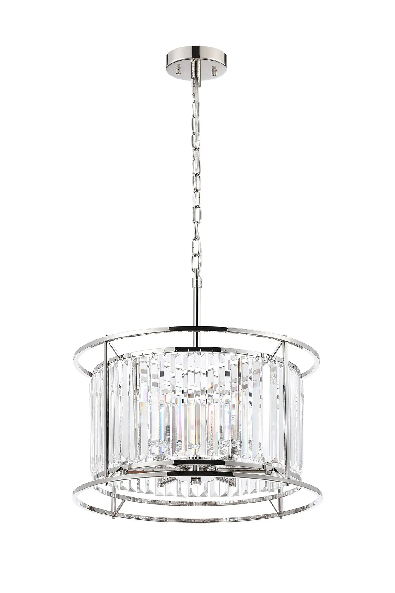 Monica 6 Light Polished Nickel Dual Mounted Pendant Light