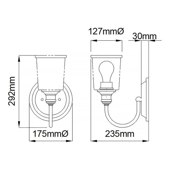 Thumbnail: Elstead Waverly Aged Brass 1 Light Wall Light