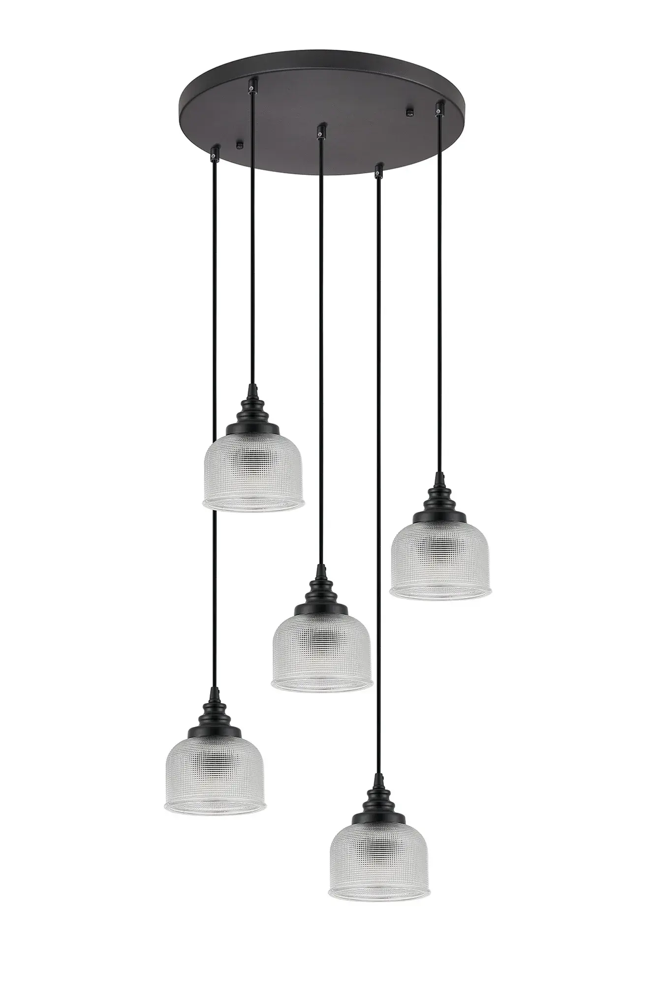 Shelby 5 Light Satin Black Cluster Pendant