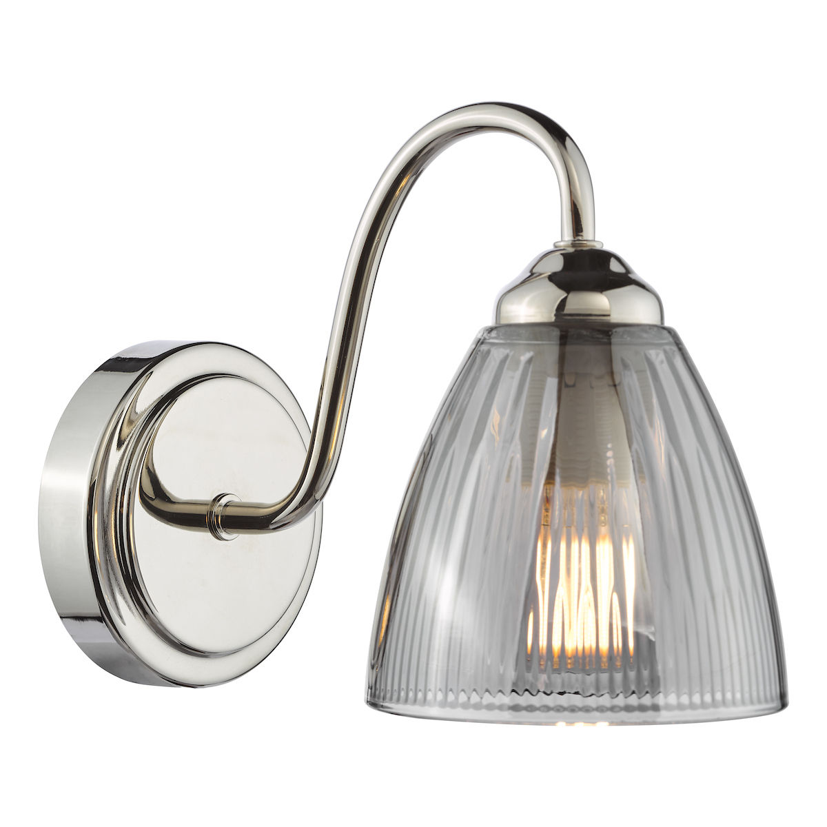 Mina 1 Light Polised Nickel Wall Light