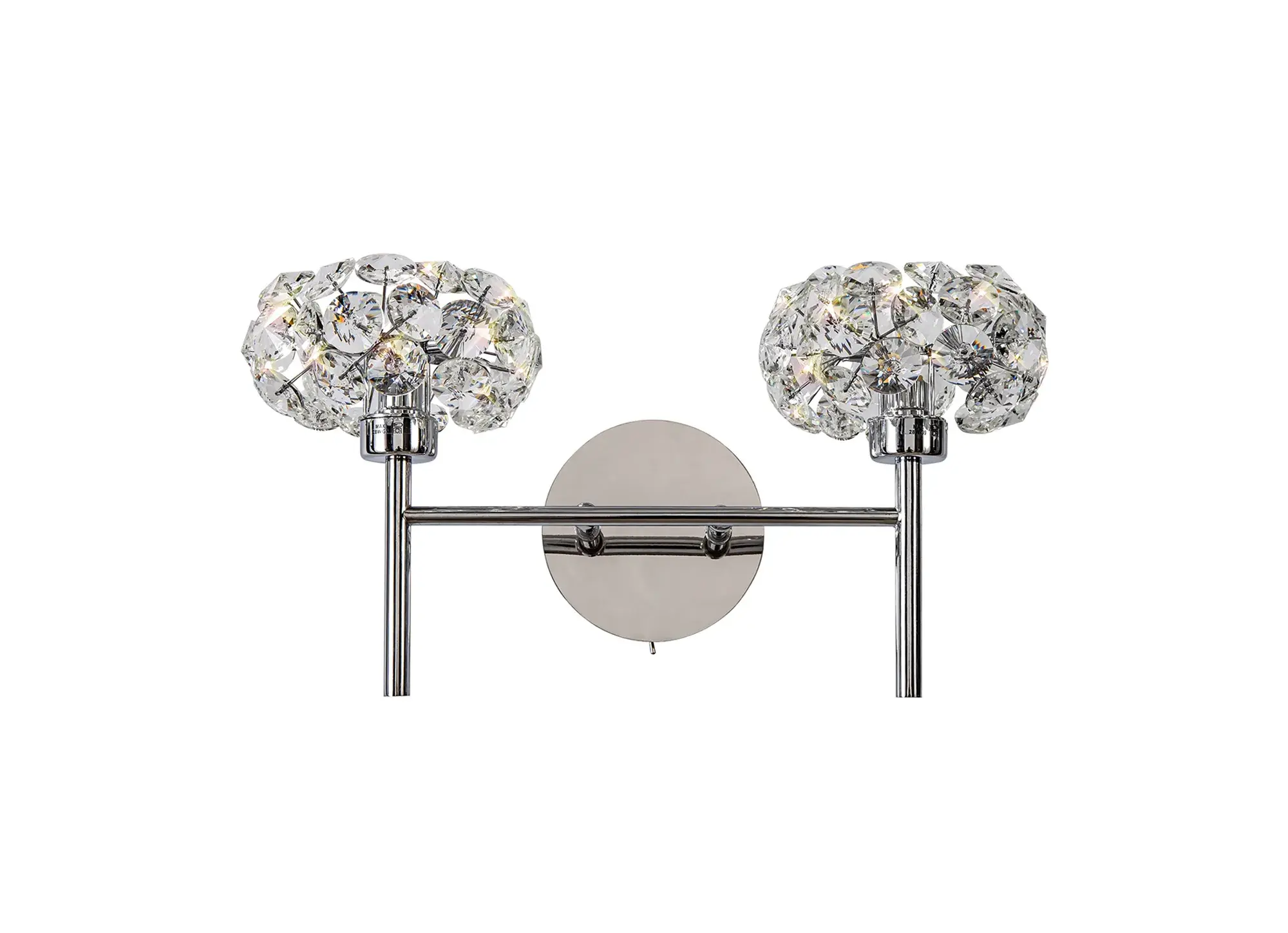 Zara 2 Light Polished Chrome Wall Light