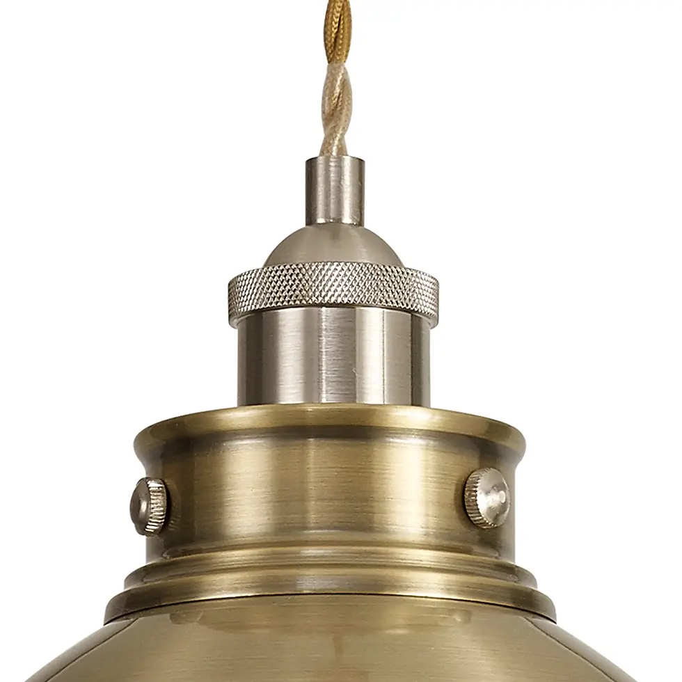 Thumbnail: Cooper 1 Light Antique Brass Small Pendant Light