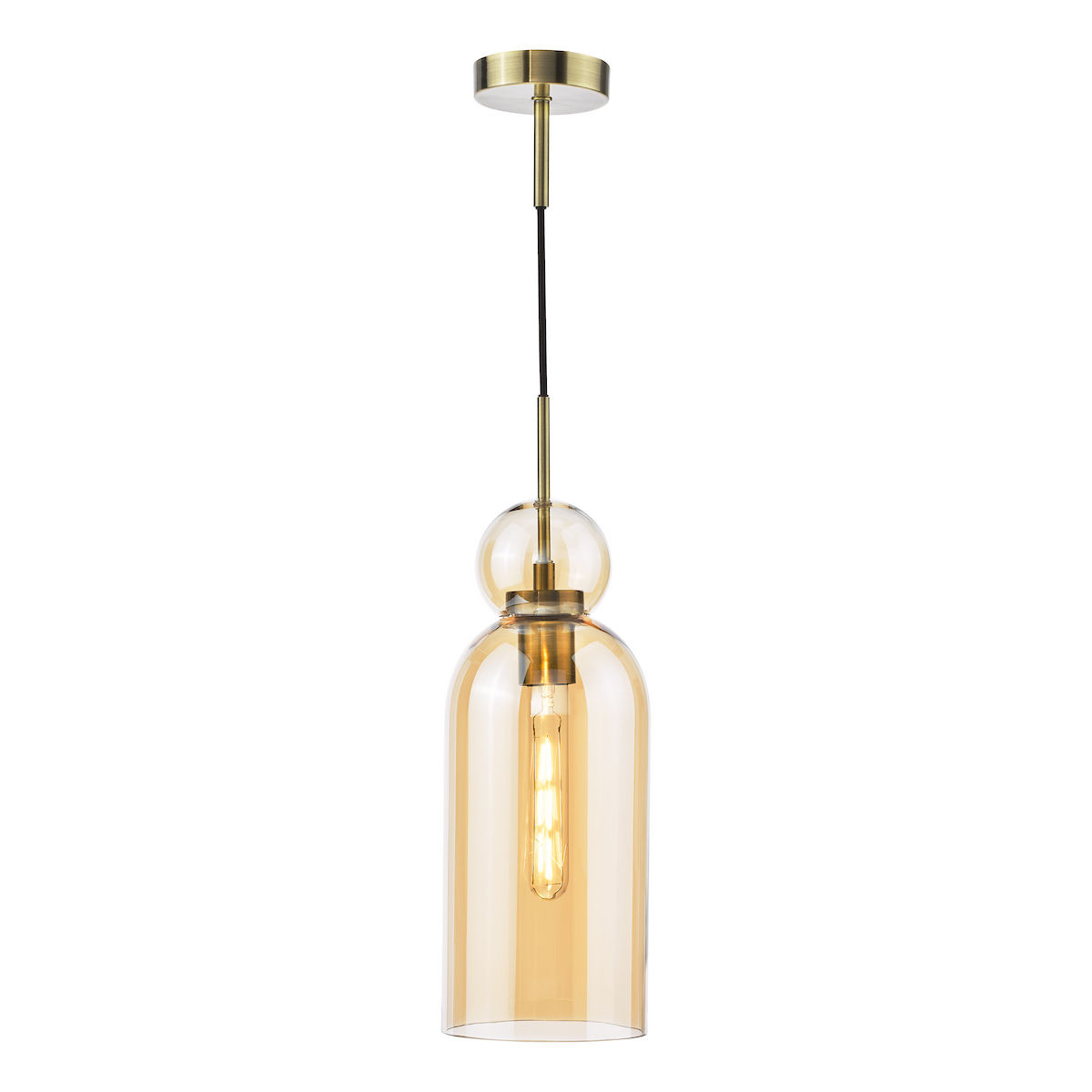 Oz 1 Light Brushed Bronze Pendant/Wall Light