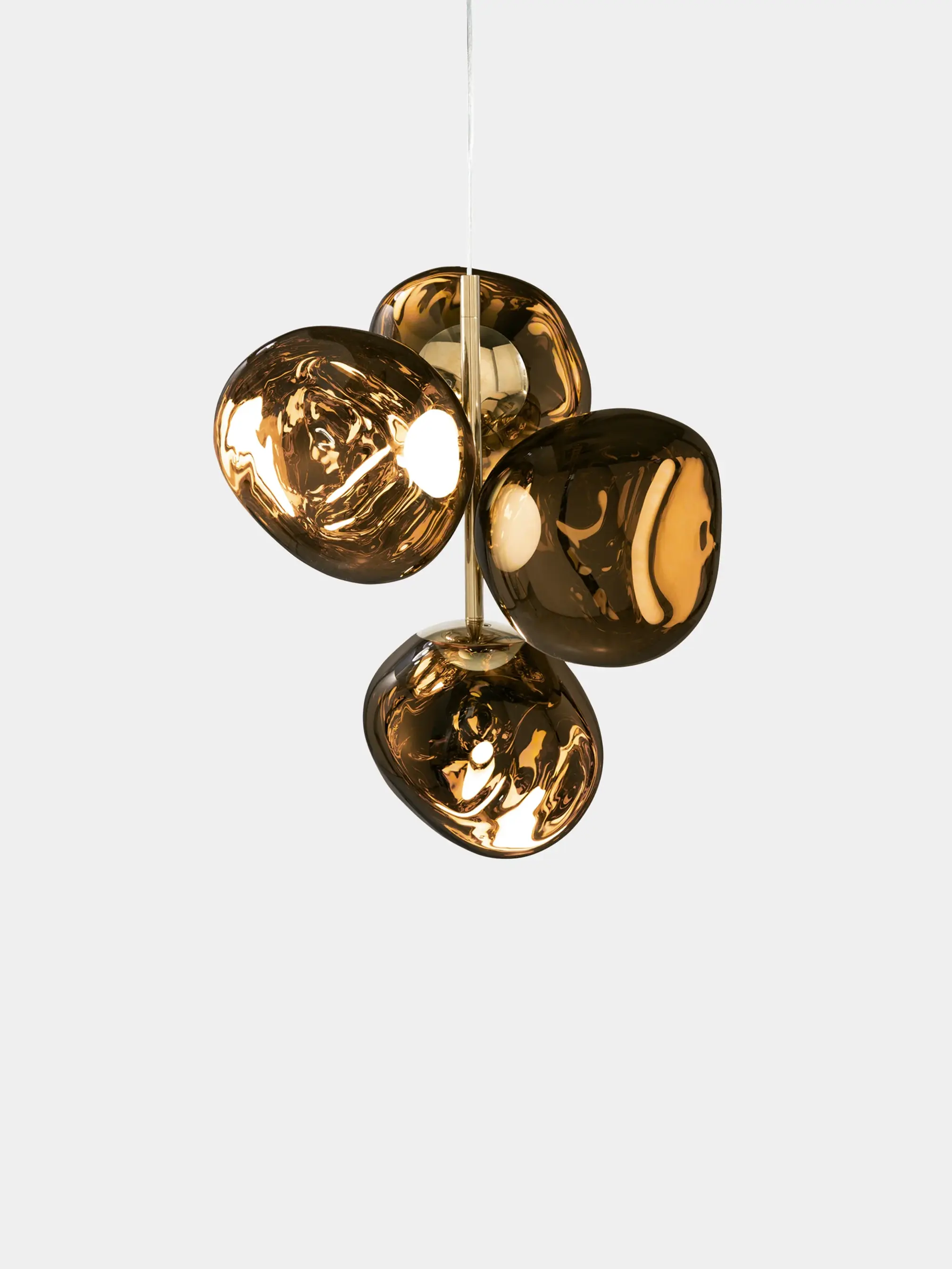 Tom Dixon Polished Bronze Melt Mini Chandelier Light