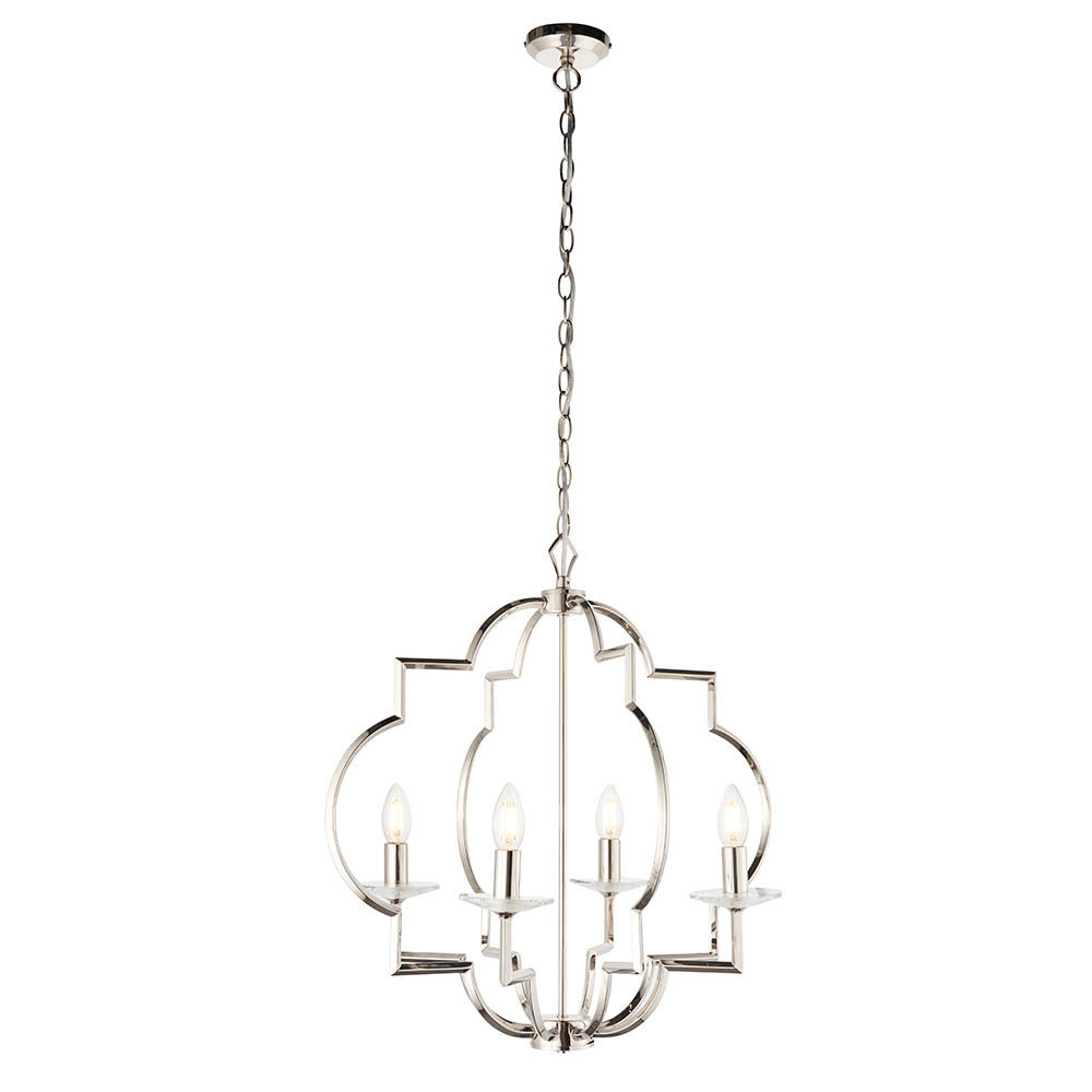 Julie 4 Light Polished Nickel Pendant
