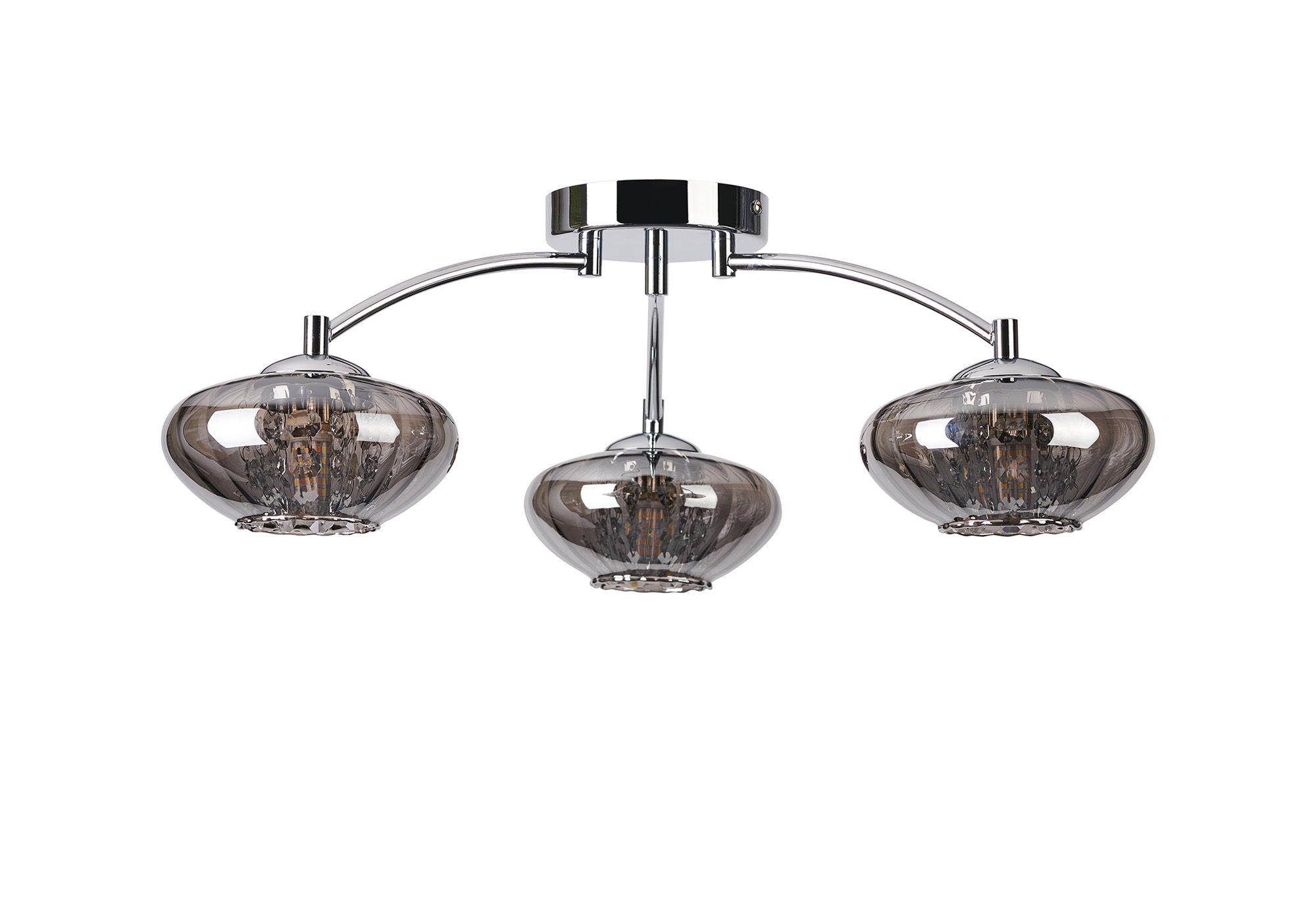 Della 3 Light Polished Chrome Flush Ceiling Light