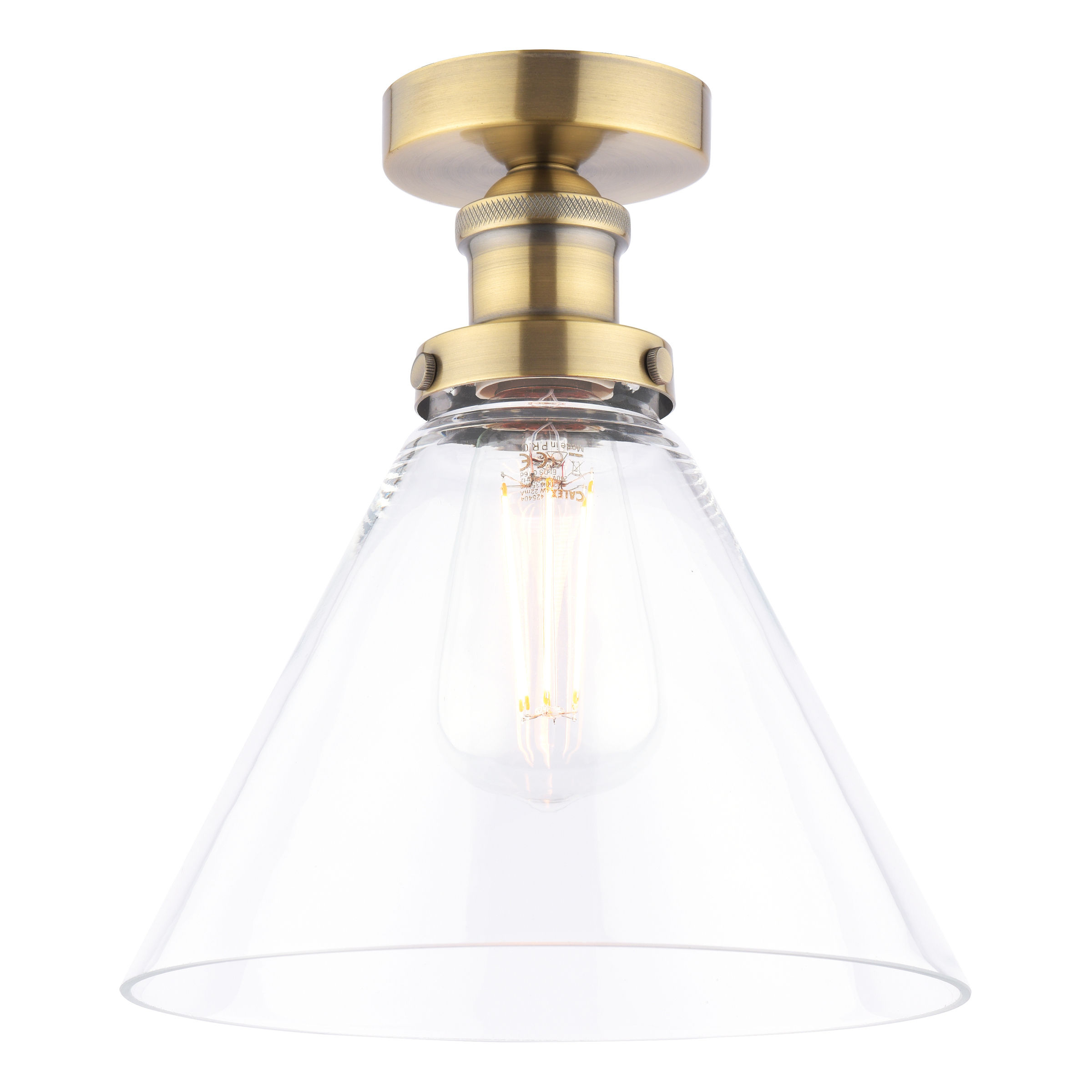 Laura Ashley Isaac 1 Light Antique Brass Semi - Flush