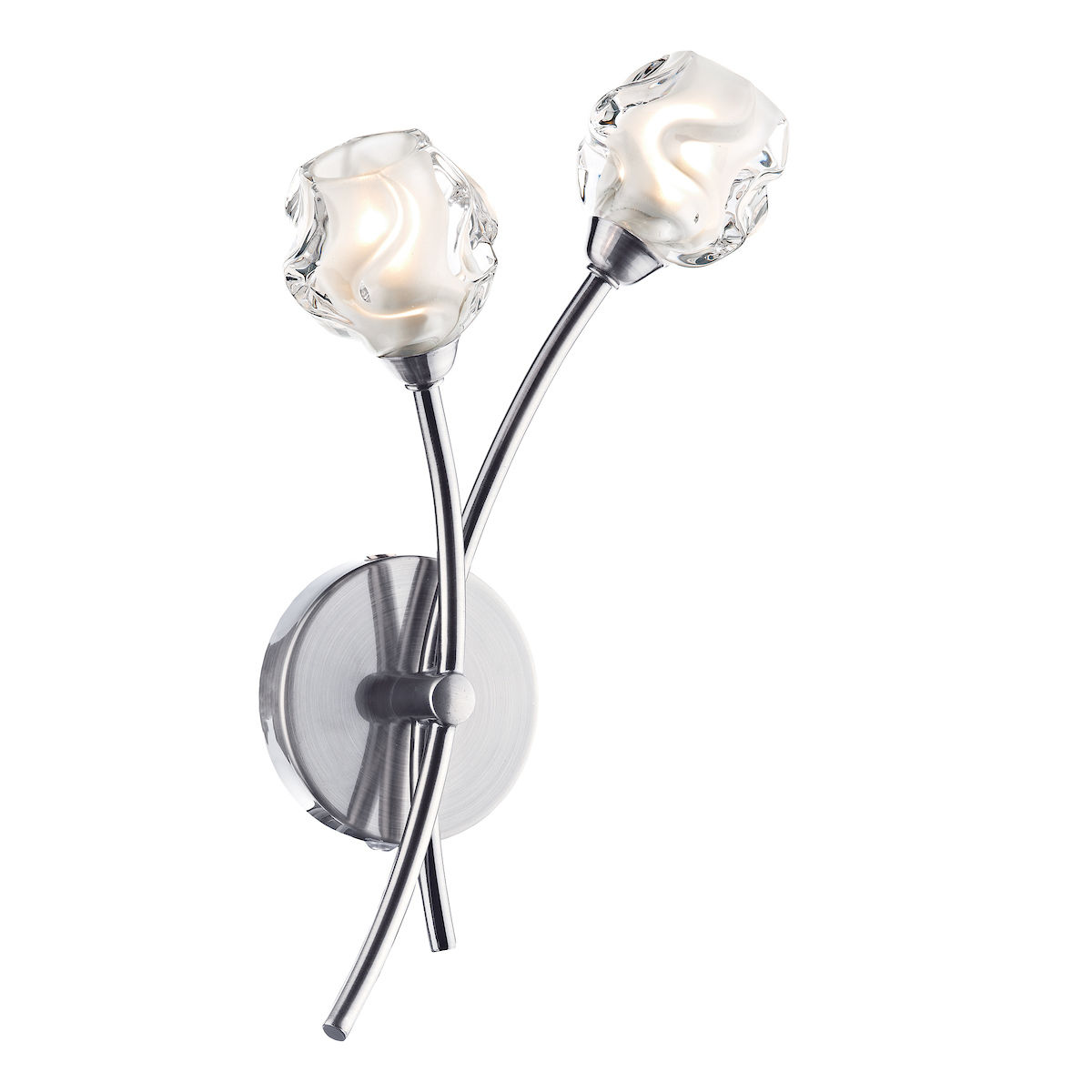 Saira 2 Light Satin Chrome Wall Light