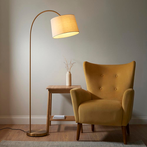 Carl 1 Light Warm Brass Floor Light | The Light House161.04