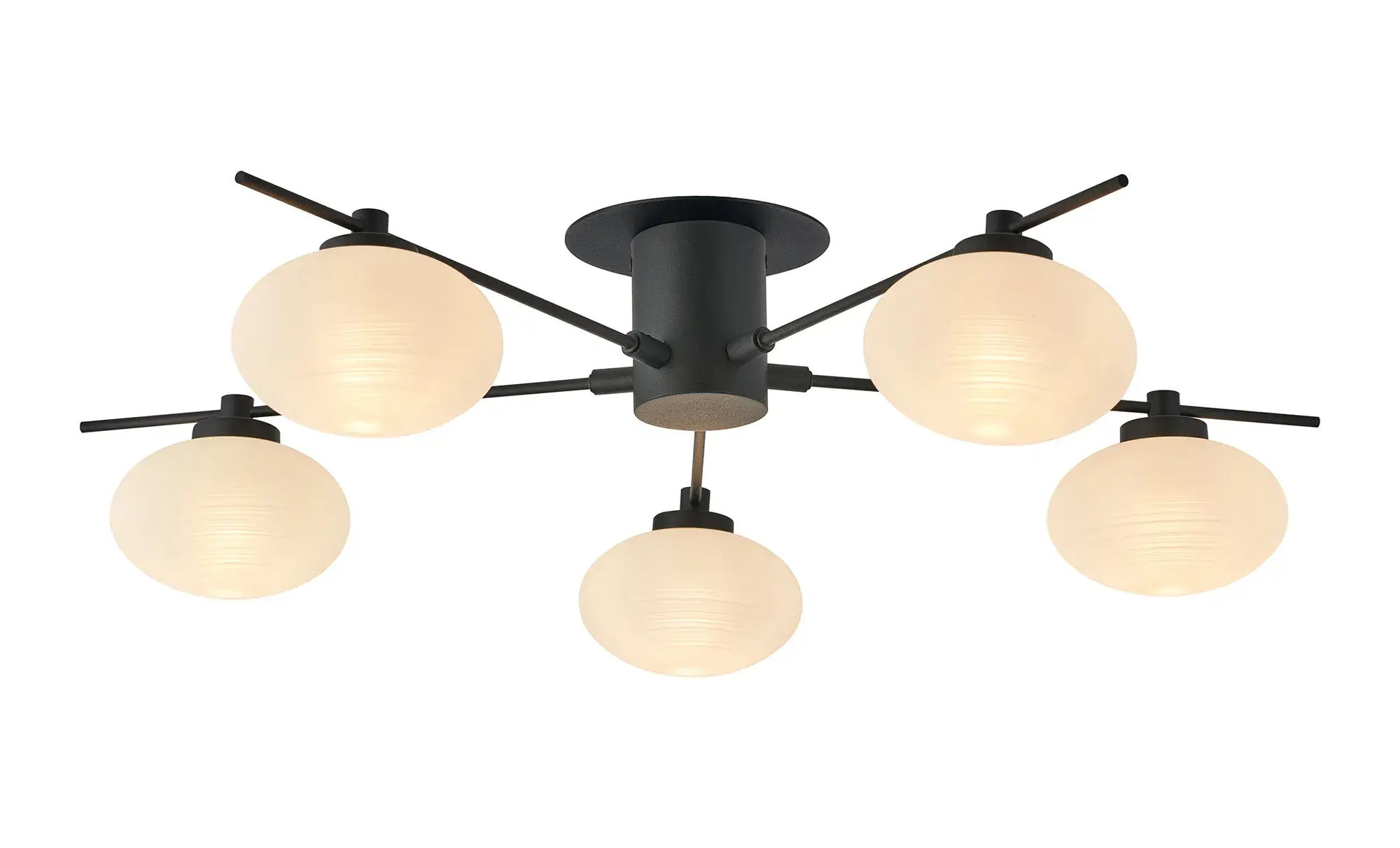 Maddie 5 Light Satin Black Flush Ceiling Light