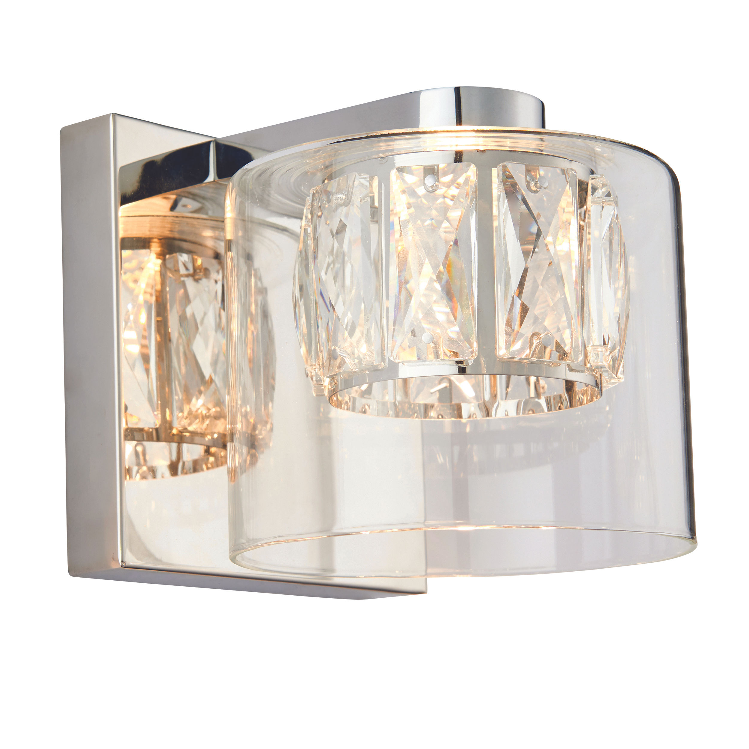 Venice 1 Light Polished Chrome Wall Light