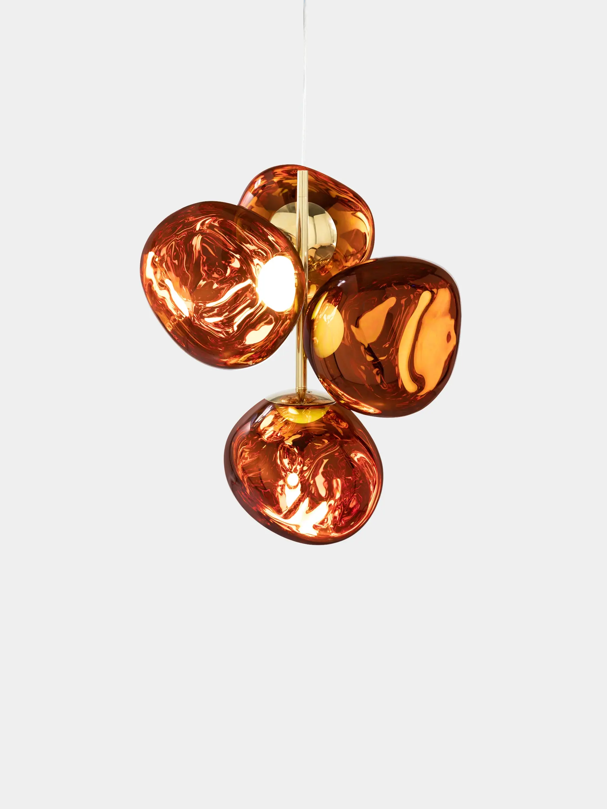 Tom Dixon Polished Copper Melt Mini Chandelier Light