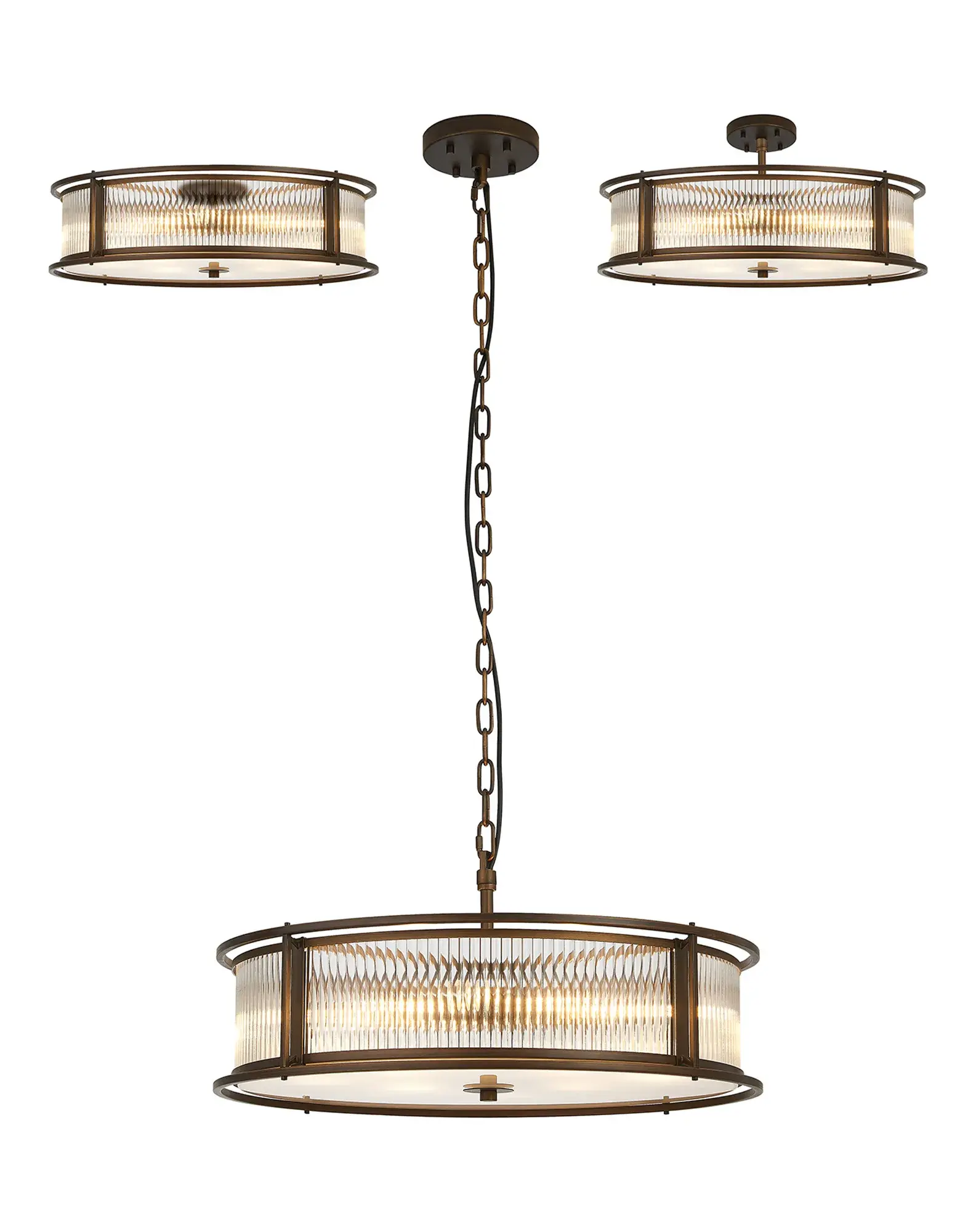 Jennifer 8 Light Bronze Round Semi-Flush/Pendant Light