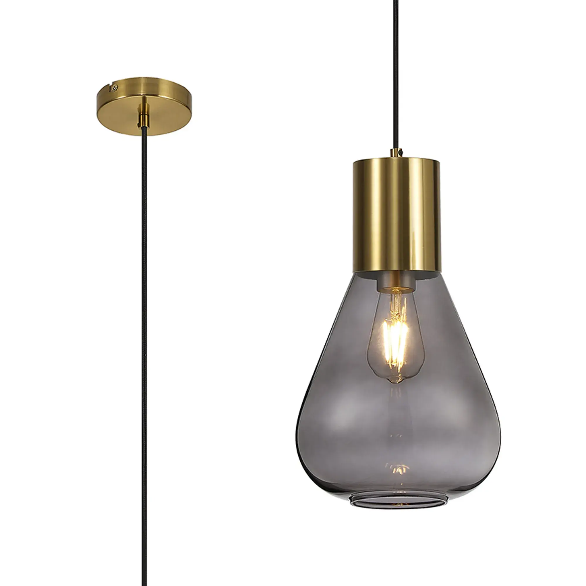 Aurelia 1 Light Aged Brass Single Pendant Light