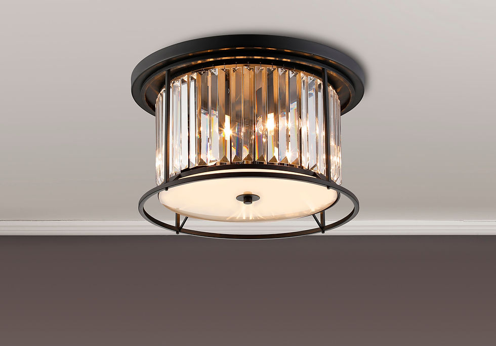 Thumbnail: Monica 4 Light Satin Black Flush Ceiling Light