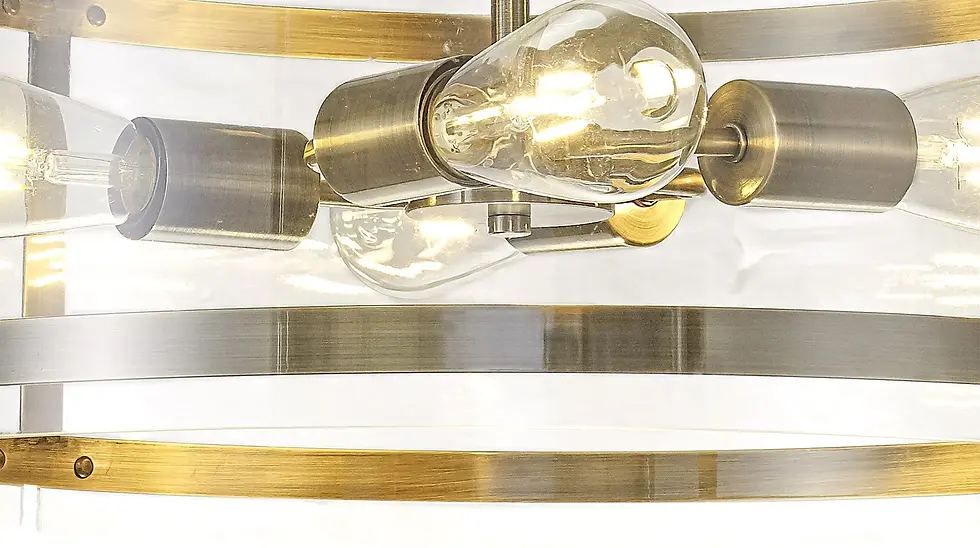 Thumbnail: Adams 4 Light Antique Brass Pendant
