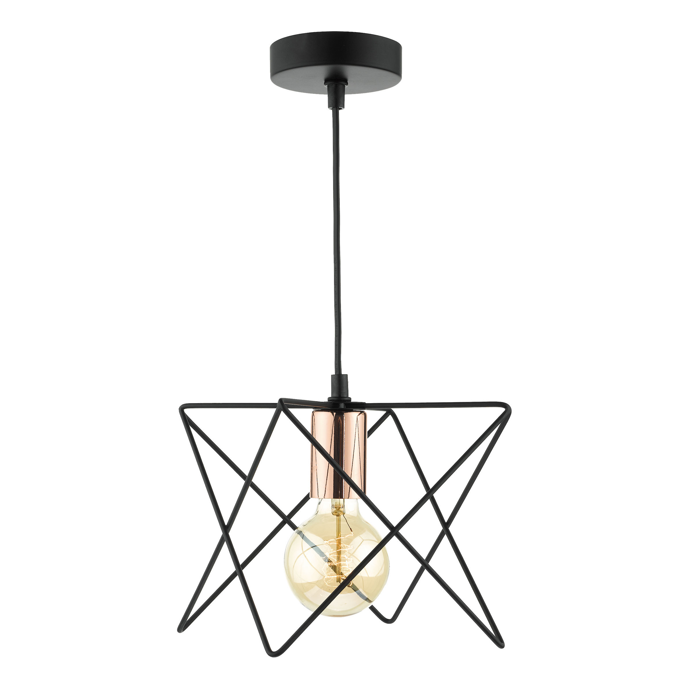 Maxi 1 Light Matt Black Single Pendant Light