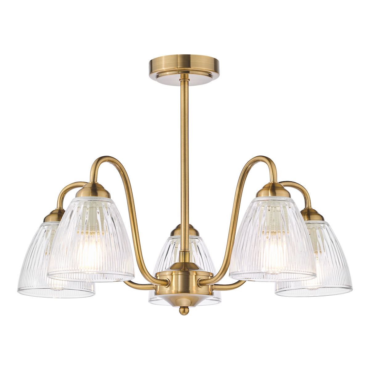 Mina 5 Light Brushed Bronze Semi-Flush Ceiling Light