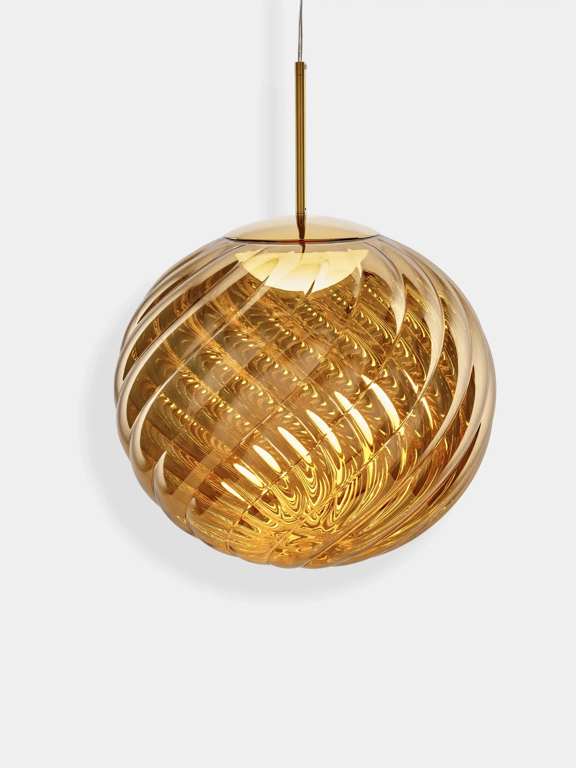 Tom Dixon Polished Gold Large Whirl Pendant Light