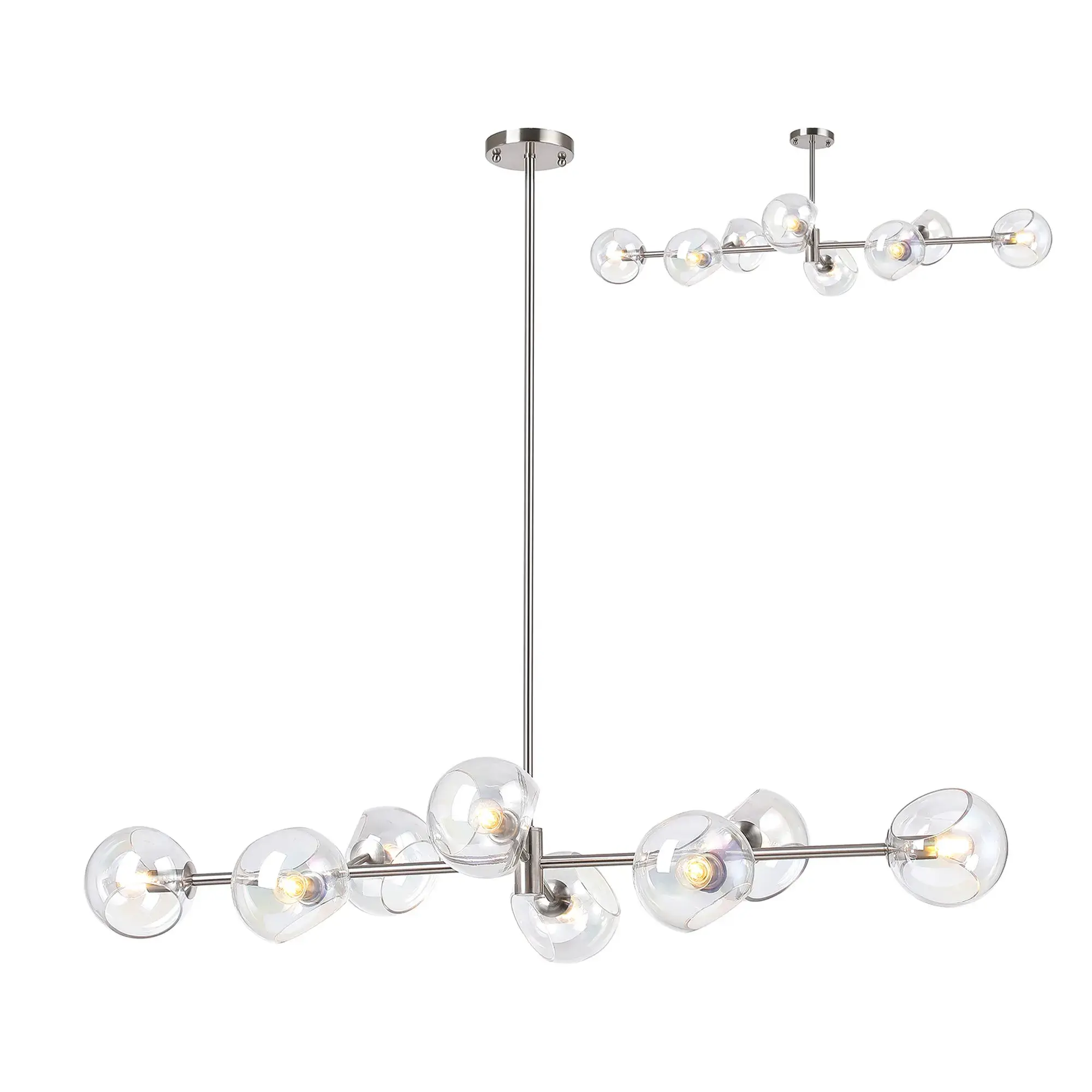 Sahil 8 Light Satin Nickel Bar Pendant