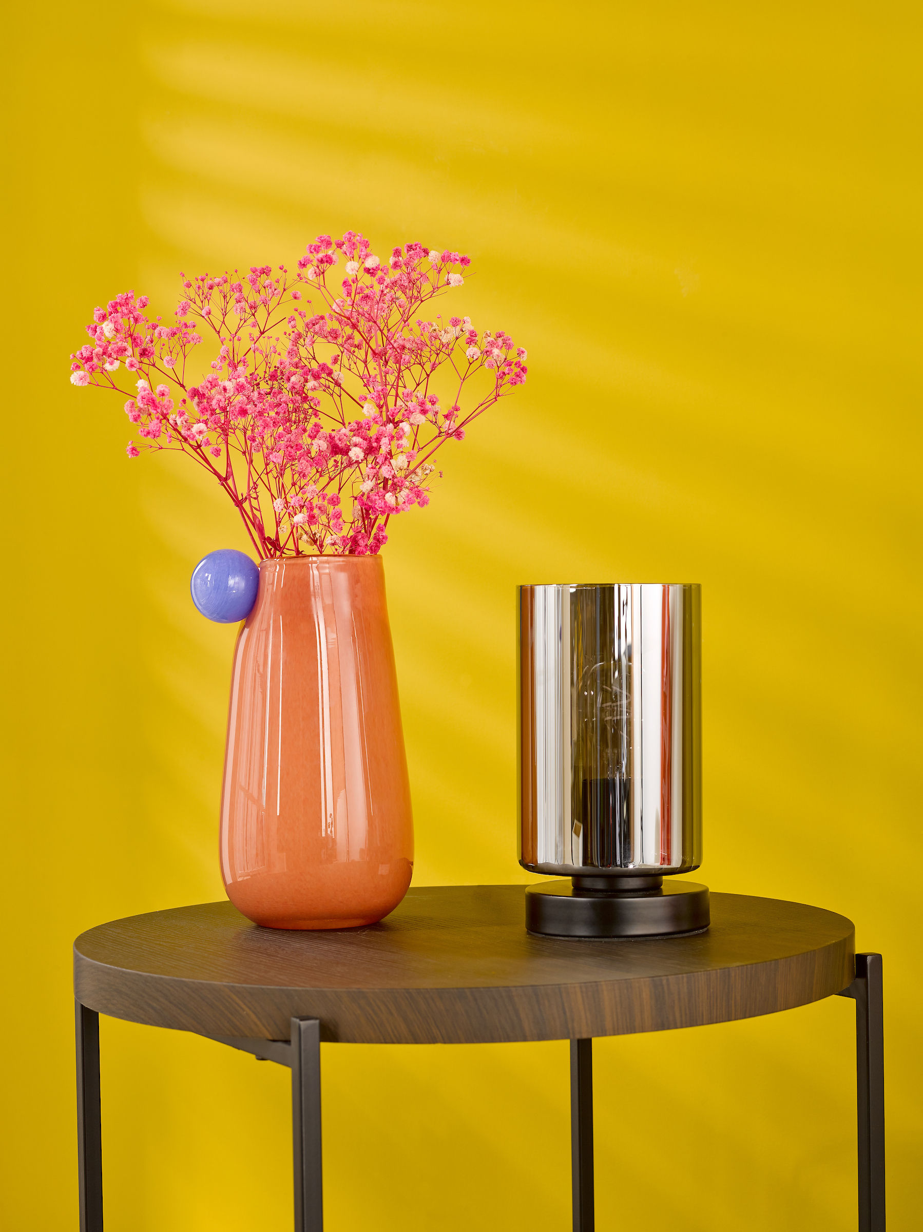 Daryl 1 Light Matt Black & Smoked Glass Table Lamp