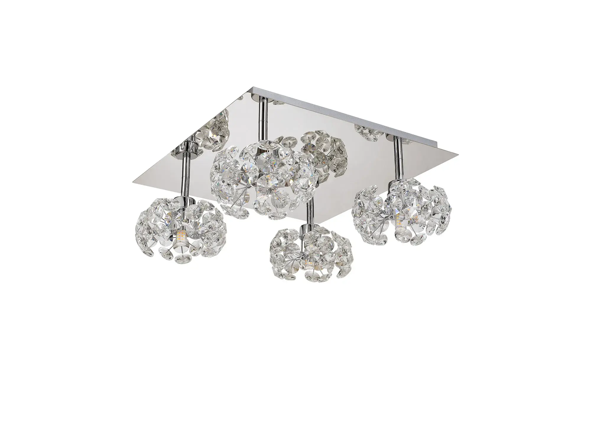 Zara 4 Light French Gold Flush Ceiling Light