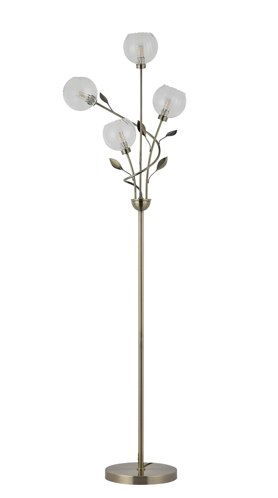 Hazel 4 Light Antique Brass Floor Lamp