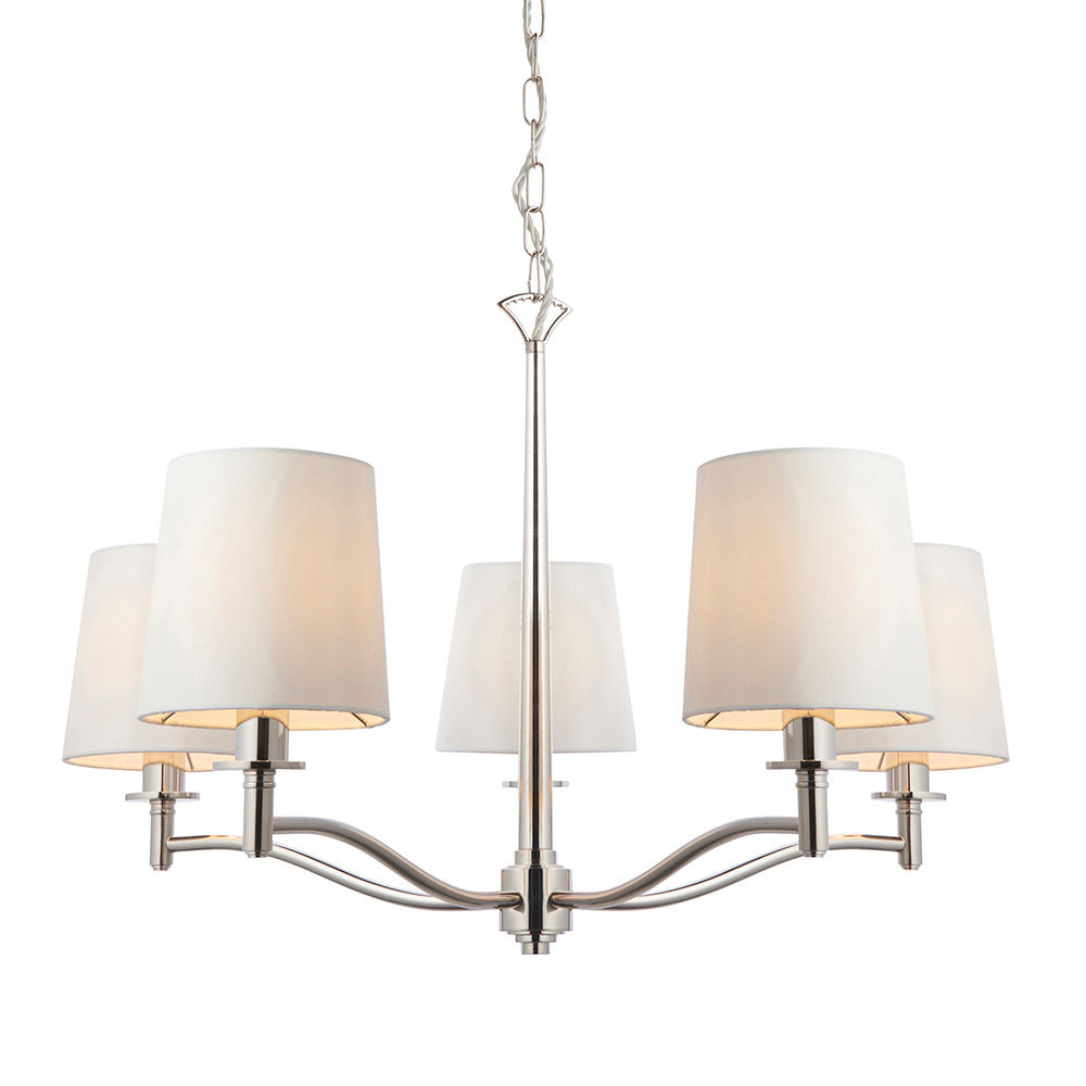 Olive 5 Light Polished Nickel Multi-Arm Pendant