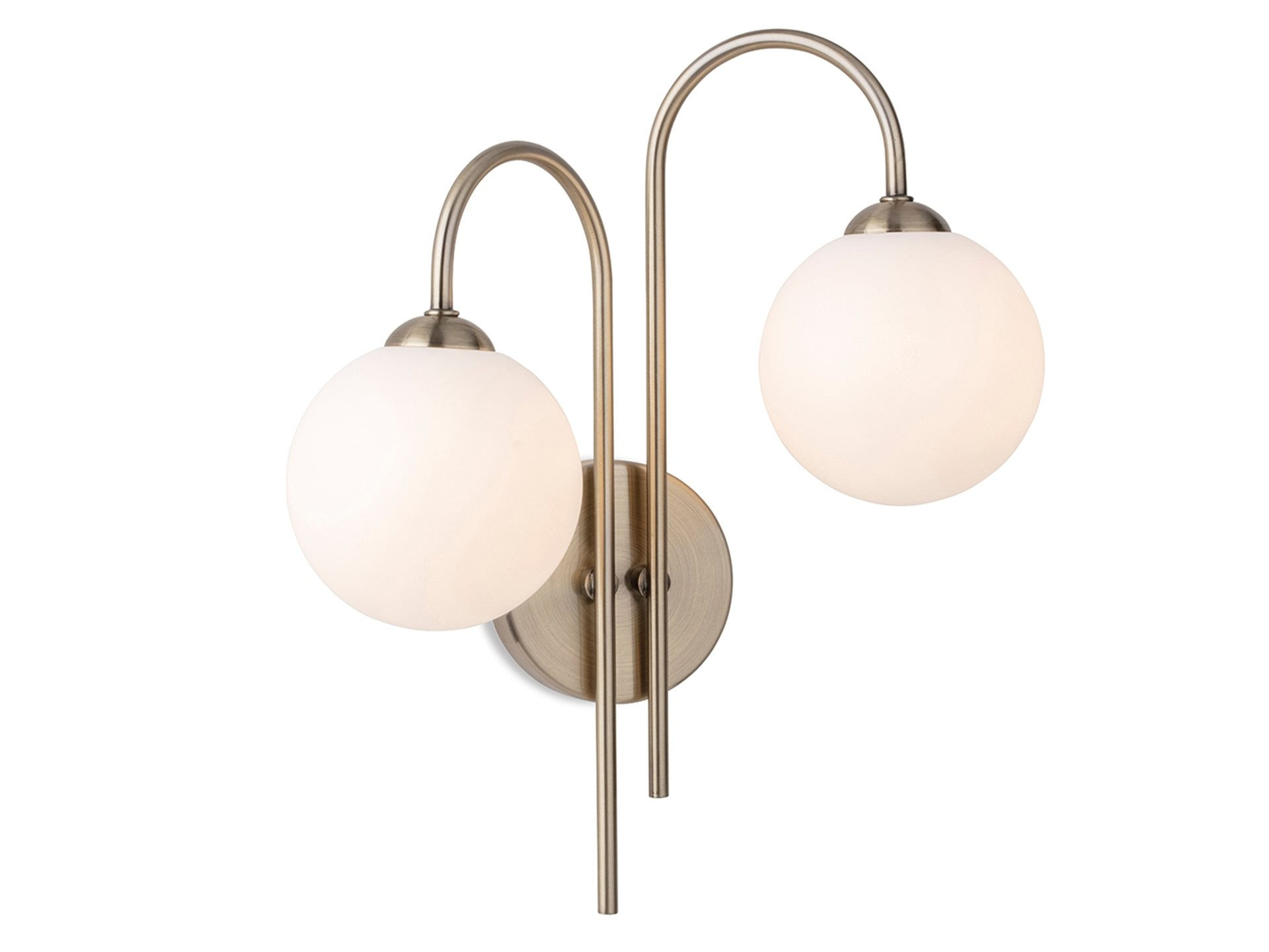 Lyndon 2 Light Antique Brass Wall Light
