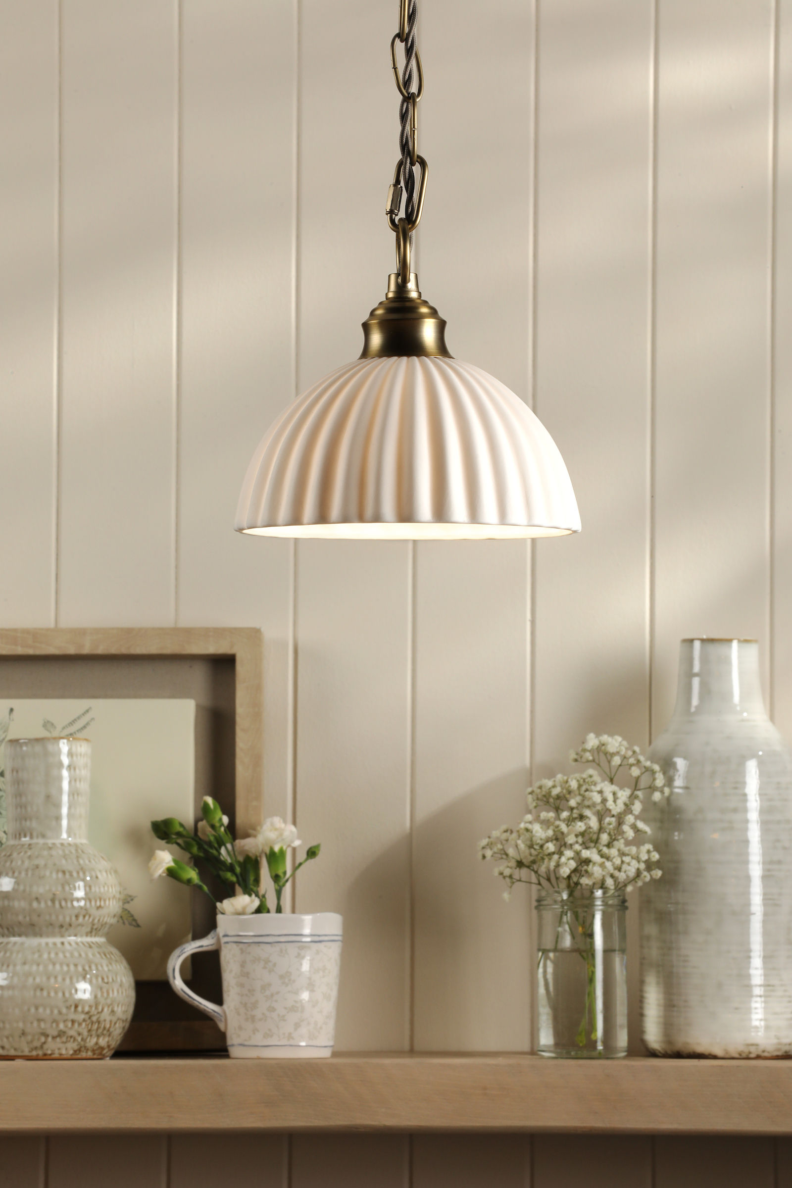 Laura Ashley Durford 1 Light Antique Brass Pendant Light