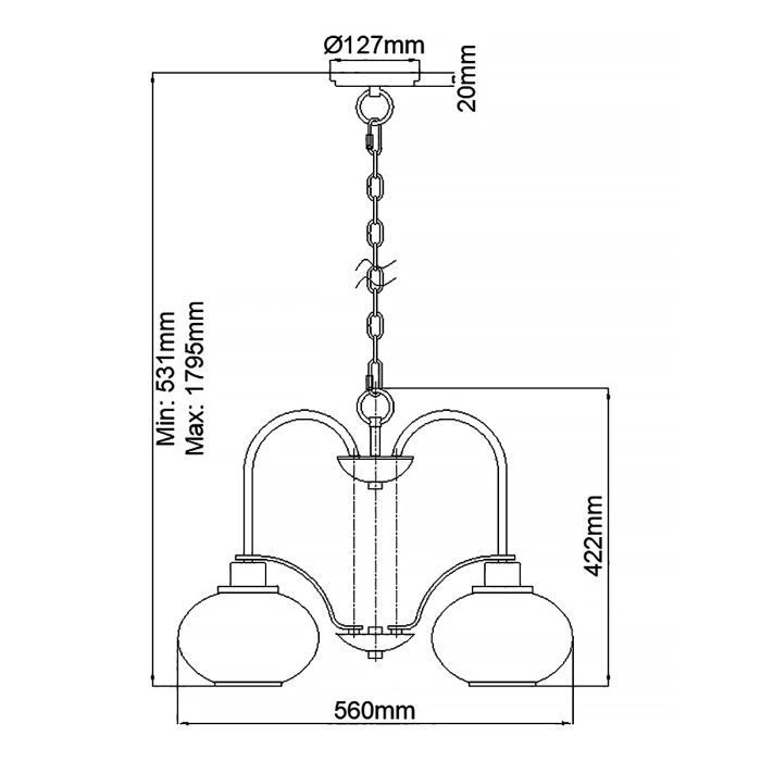 Thumbnail: Elstead Quoizel Trilogy Old Bronze 3 Light Chandelier