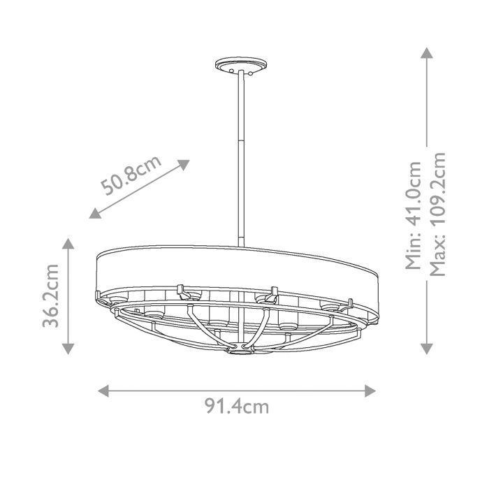 Thumbnail: Elstead Kichler Saldana Classic Pewter 8 Light Chandelier
