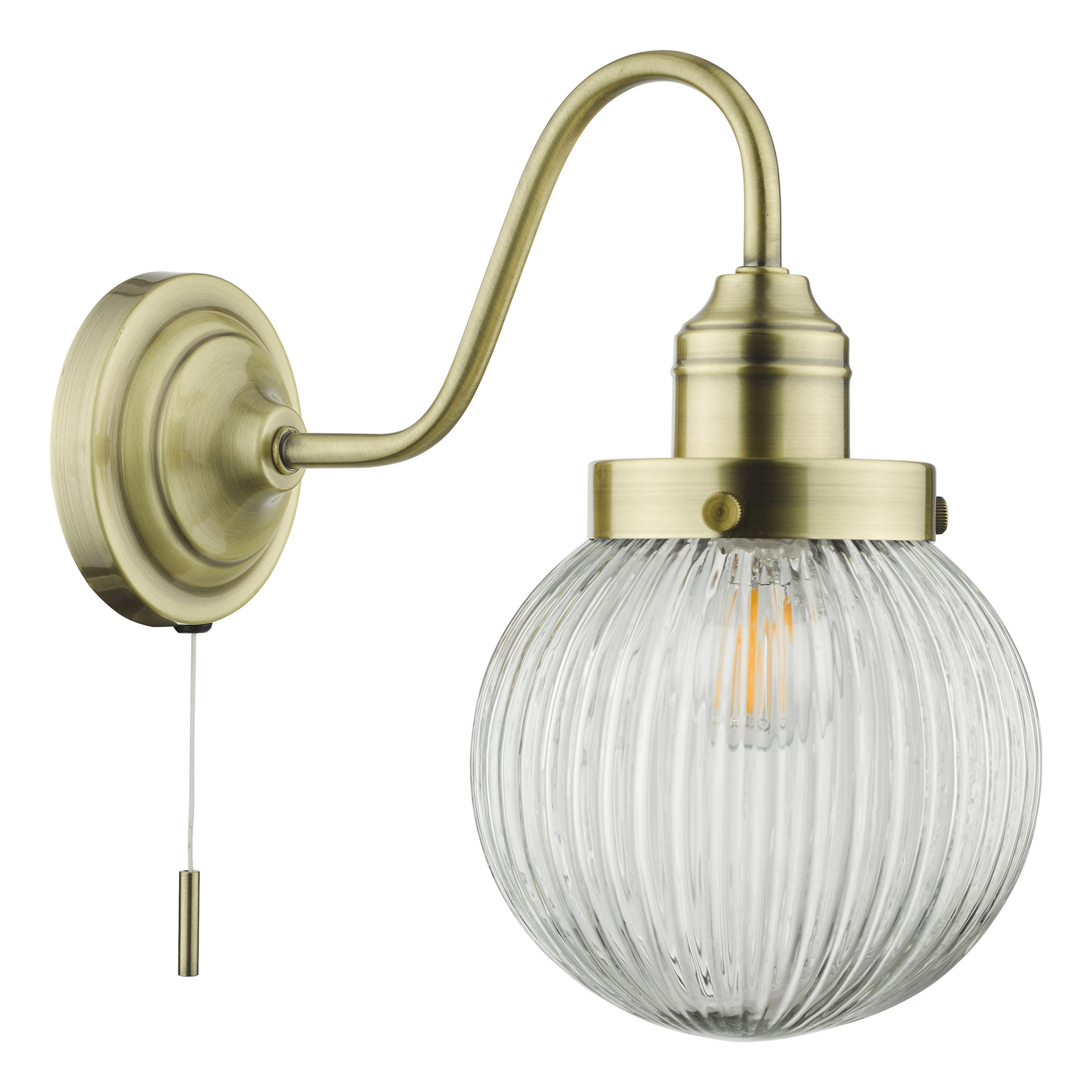 Tara 1 Light Antique Brass Wall Light