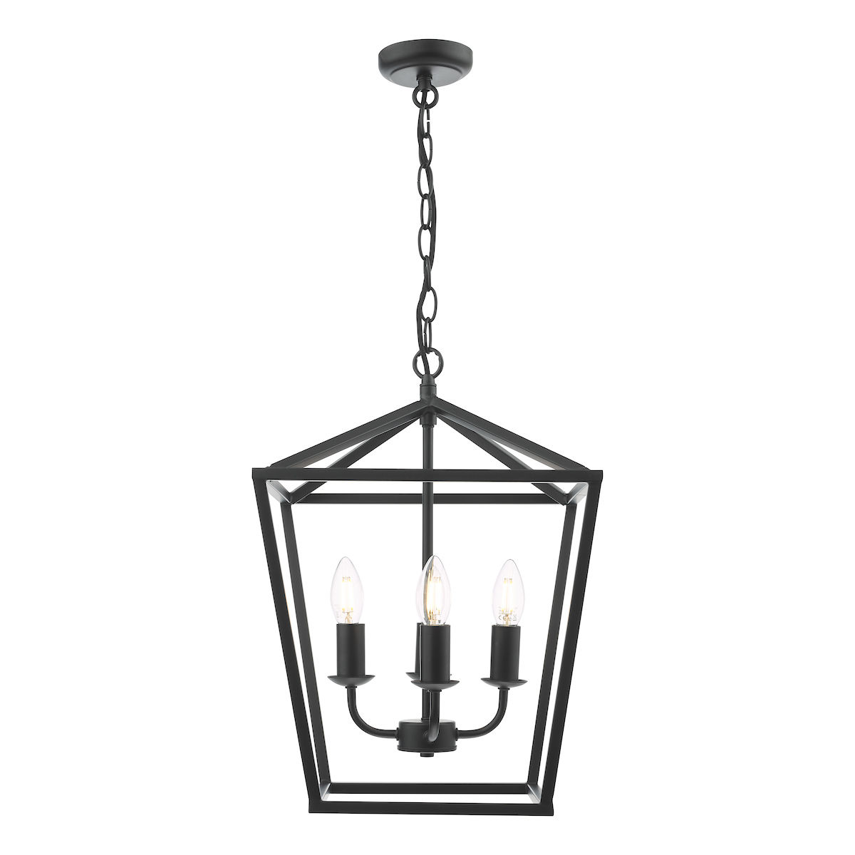 Ozzy 4 Light Matt Black Lanturn Pendant