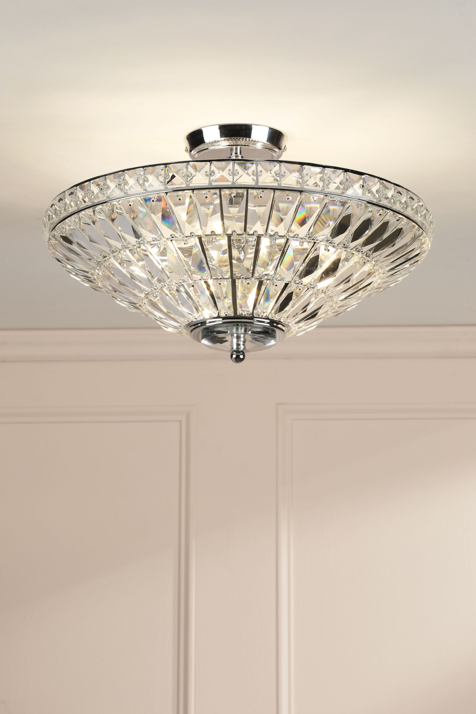 Laura Ashley Vienna 3 Light Polished Chrome Flush Uplighter Light