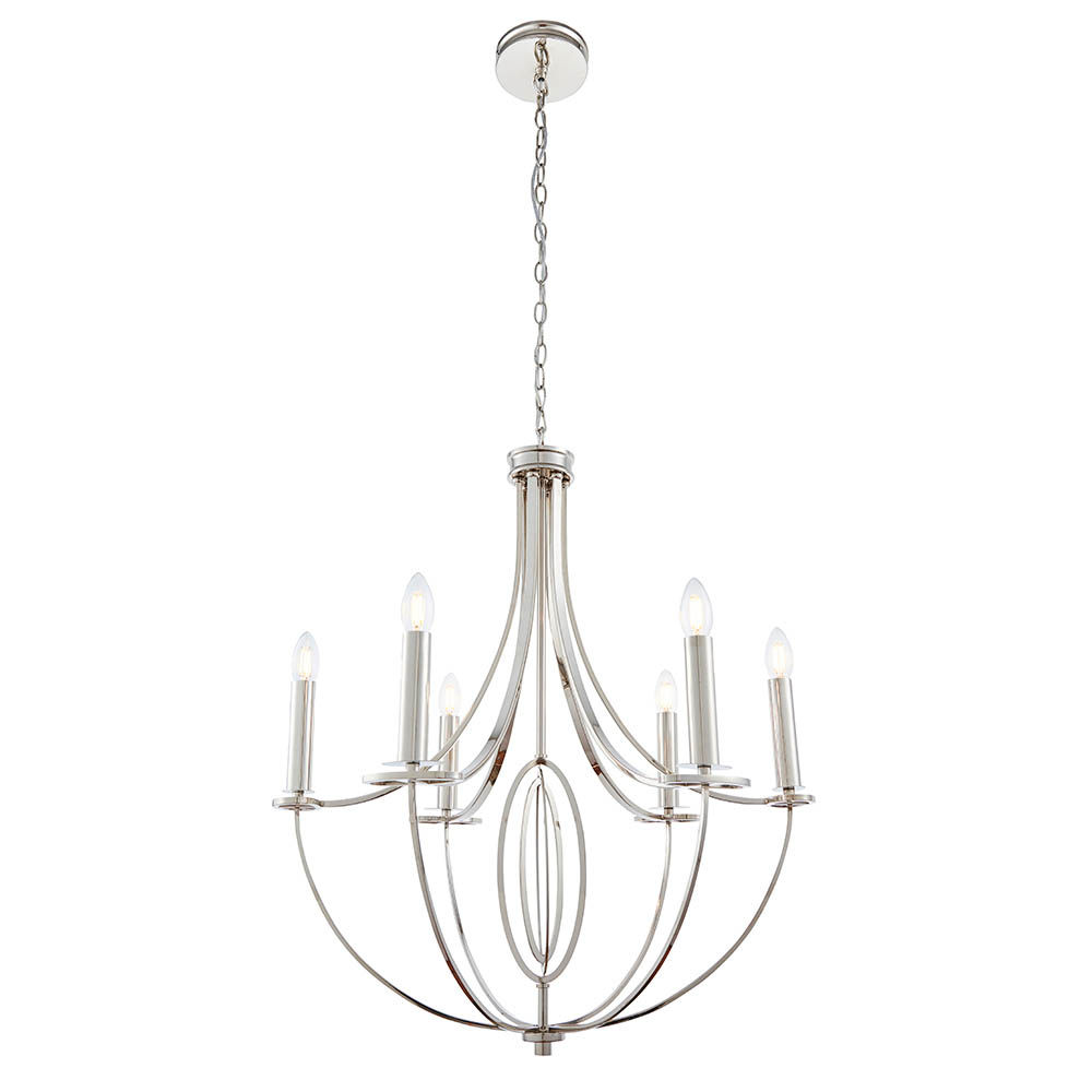 Iris 6 Light Nickel Pendant